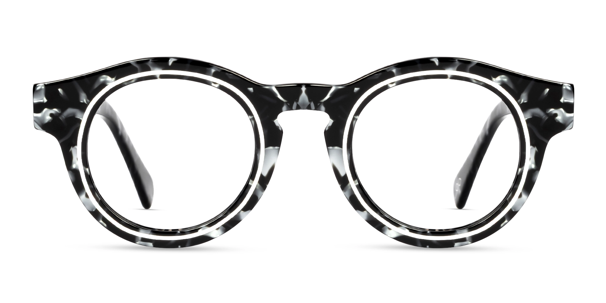 Black Tortoise Round Keyhole Bridge Glasses-1 Black Tortoise Round Keyhole Bridge Glasses-1