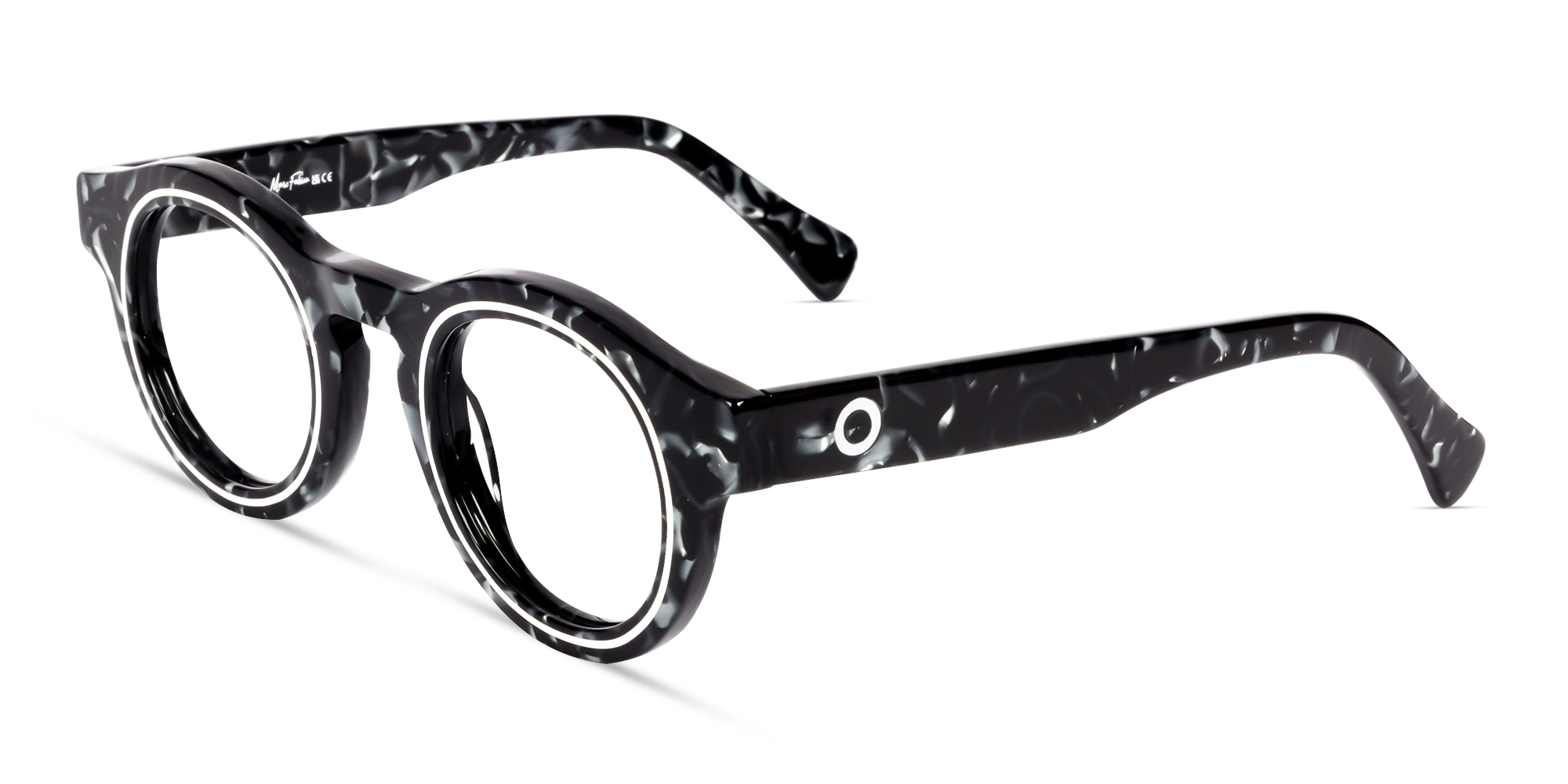 Black Tortoise Round Keyhole Bridge Glasses-2