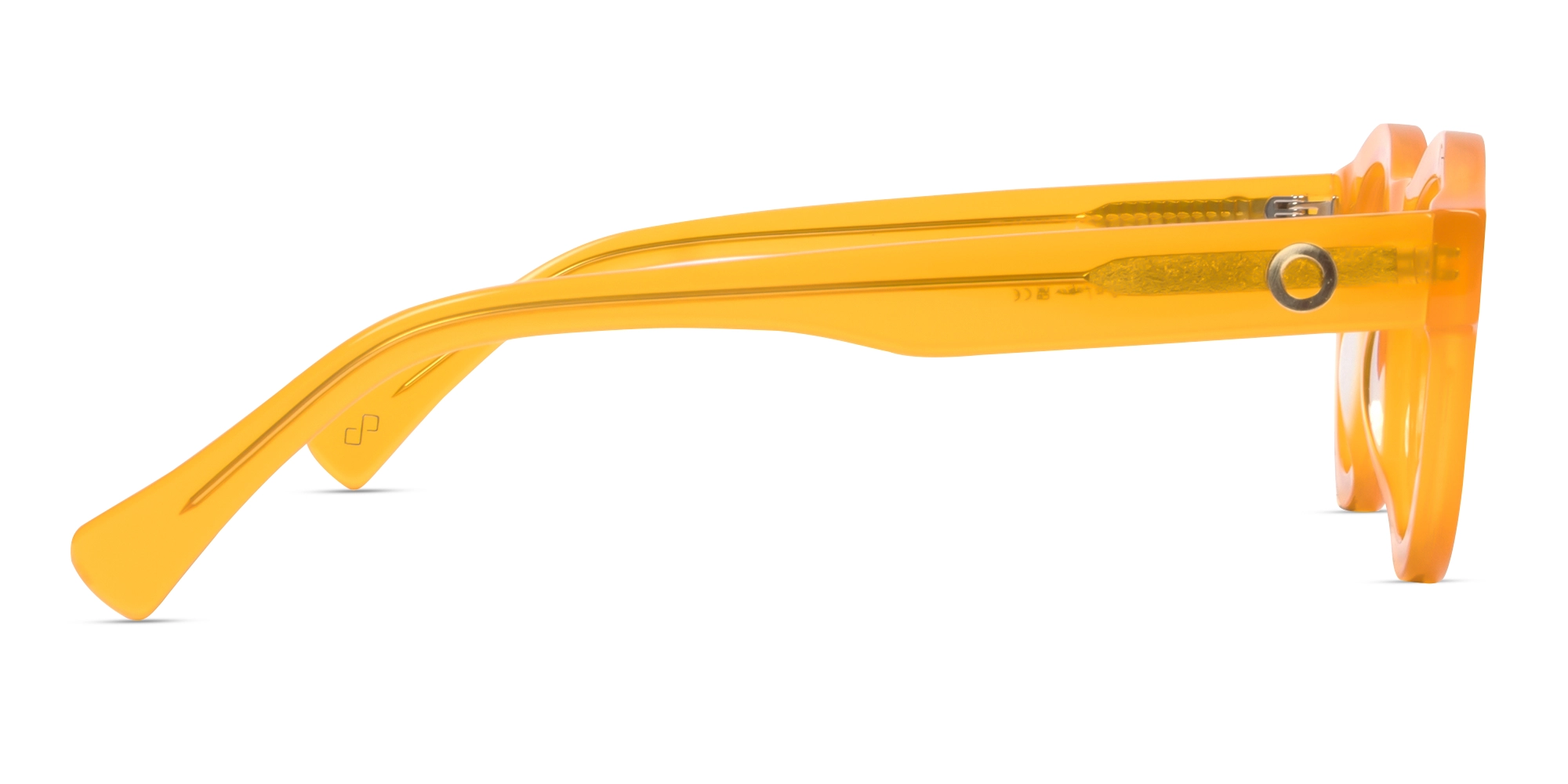 Golden Ochre Thick Round Glasses-3