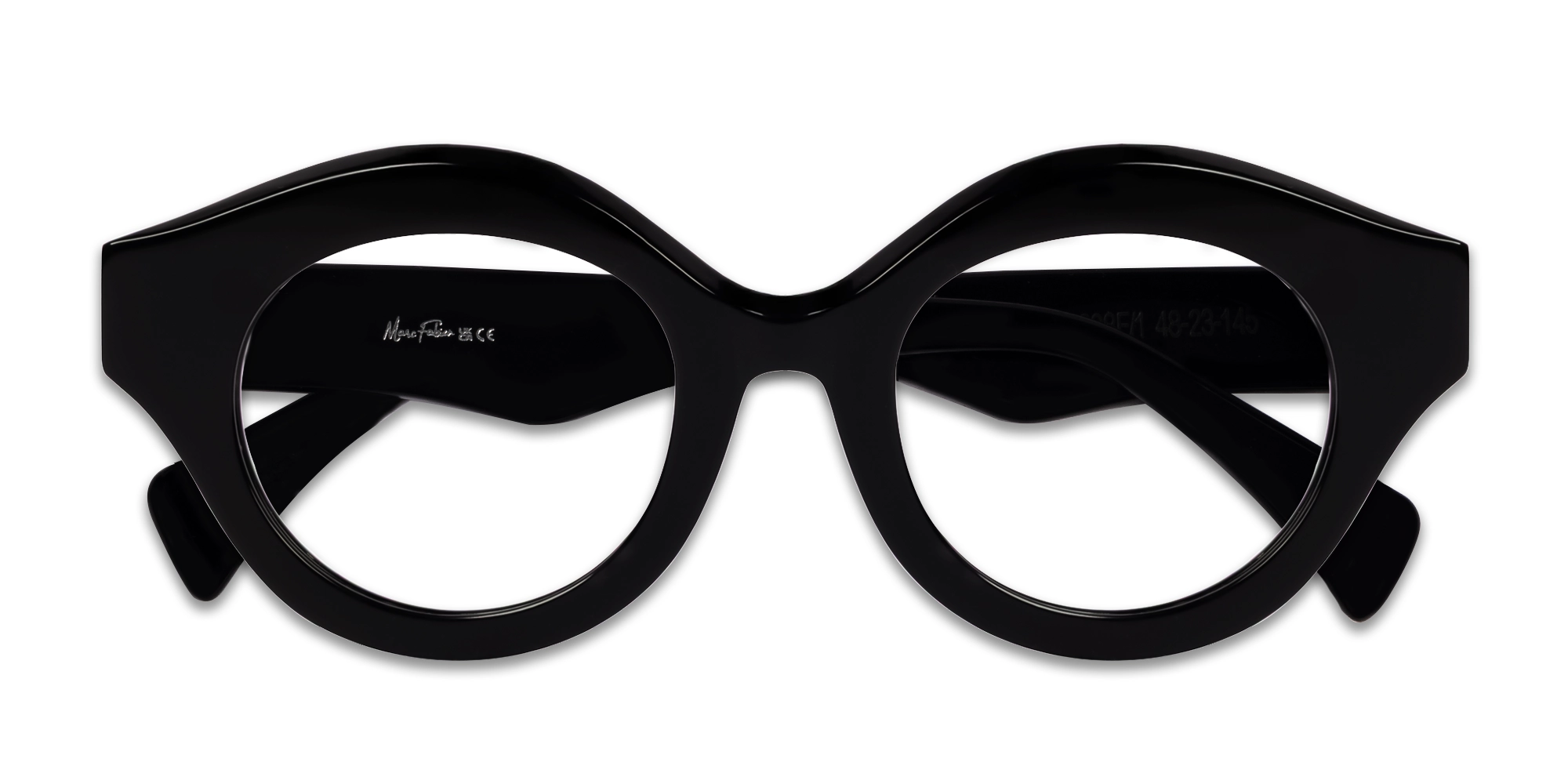 Thick Round Black Fullrim Acetate Glasses