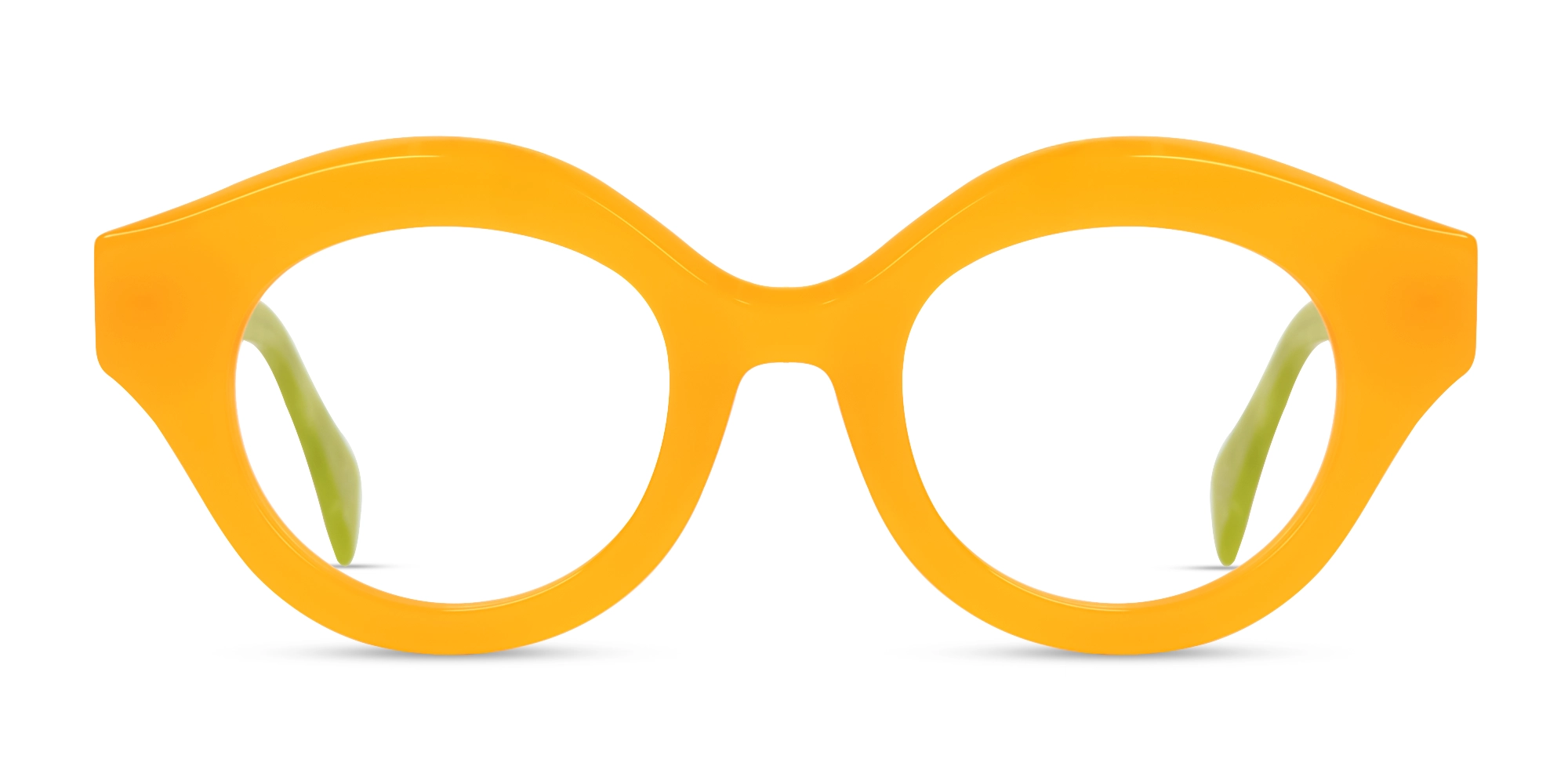 Ochre Thick Round Fullrim Glasses