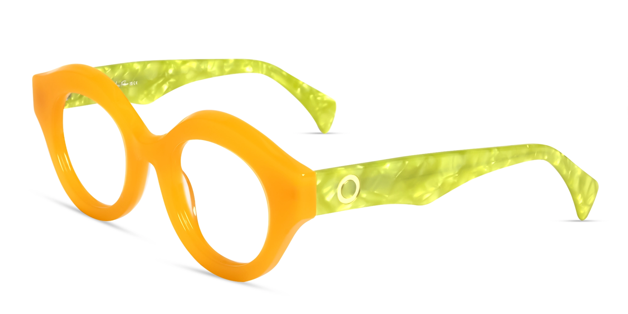Ochre Thick Round Fullrim Glasses