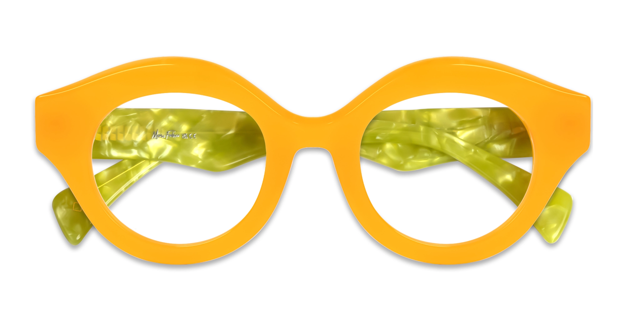 Ochre Thick Round Fullrim Glasses