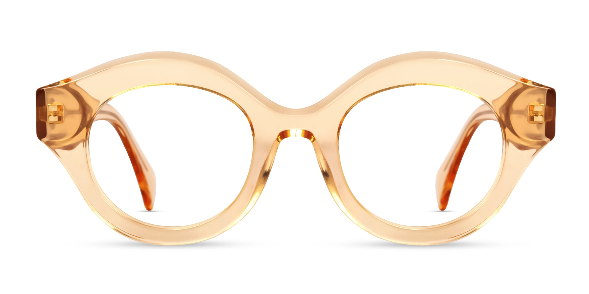 Crystal Orange Thick Round Fullrim Glasses