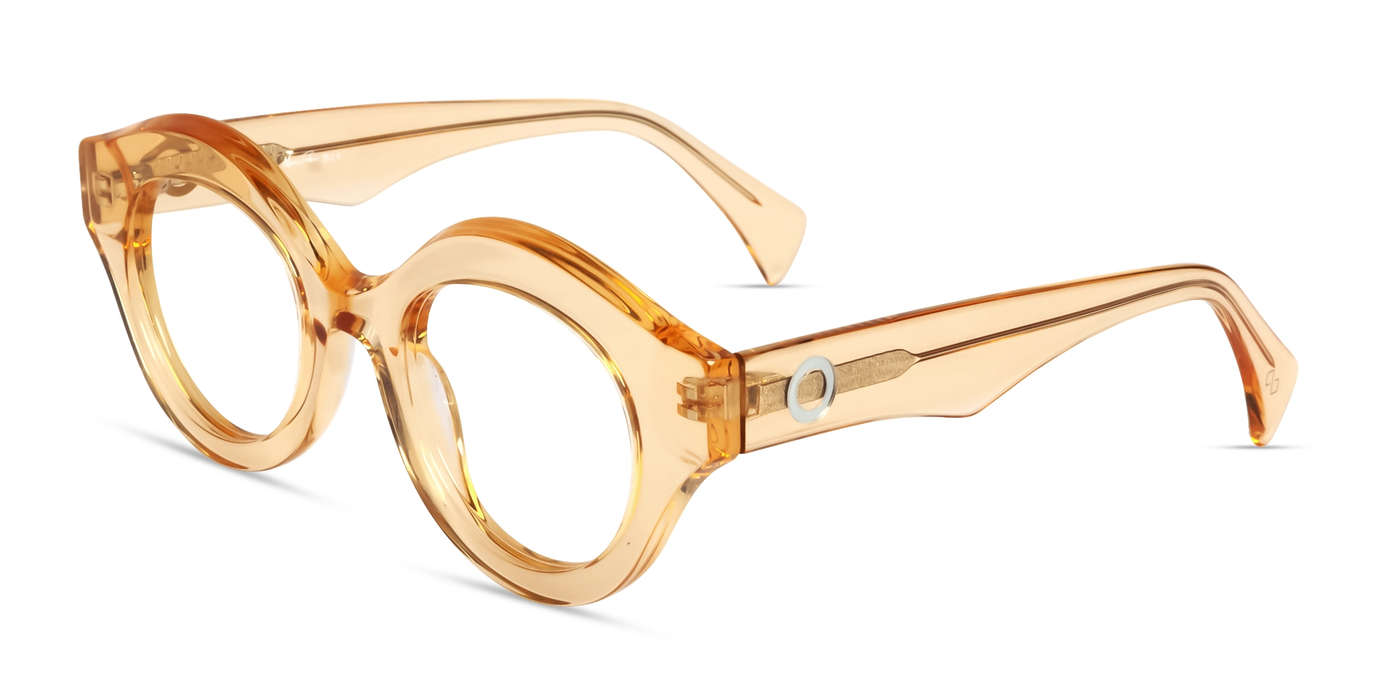 Crystal Orange Thick Round Fullrim Glasses Crystal Orange Thick Round Fullrim Glasses
