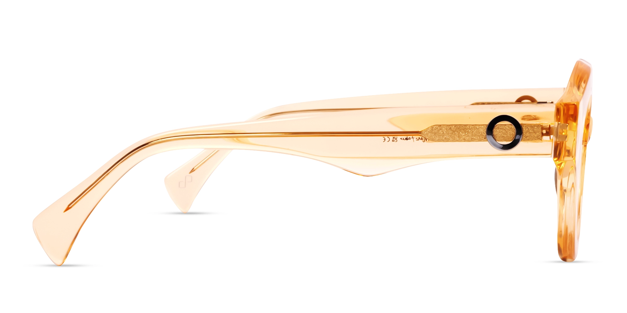 Crystal Orange Thick Round Fullrim Glasses