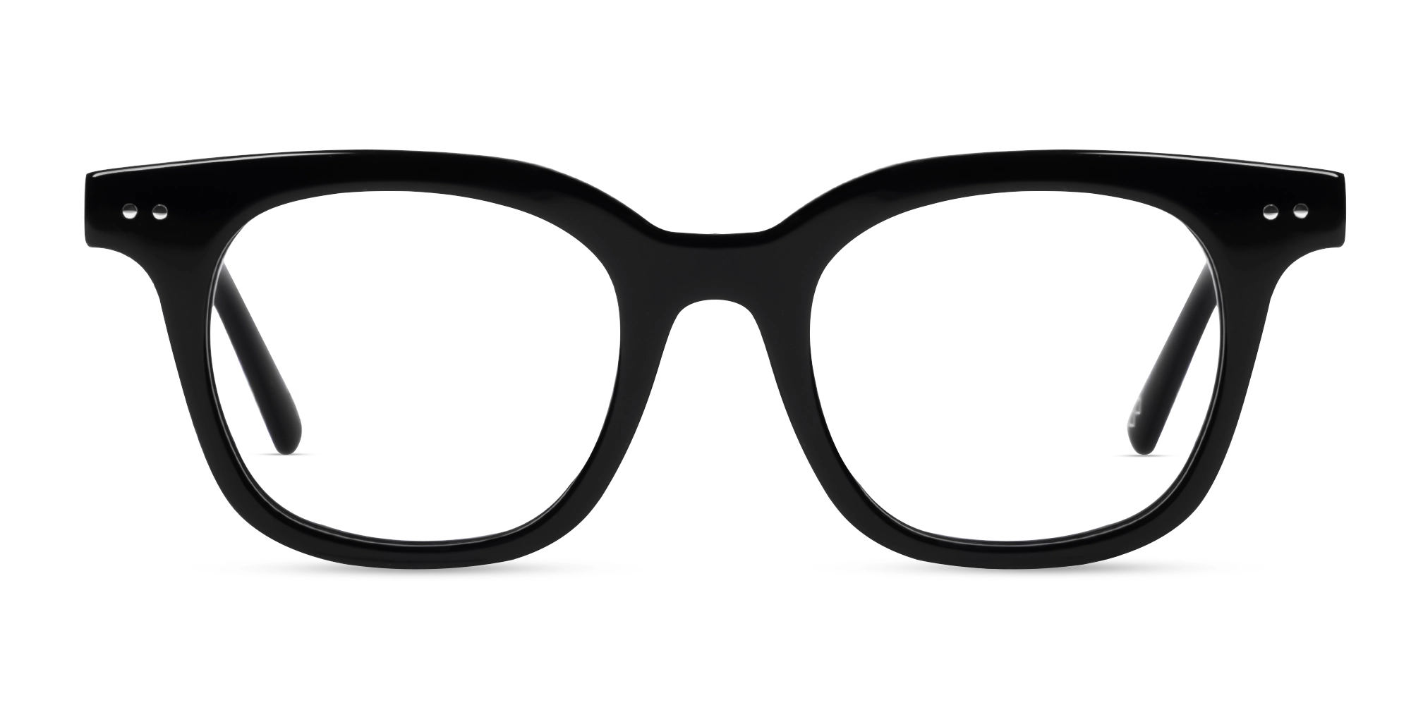 Black Square Acetate Full-Rim Glasses-1