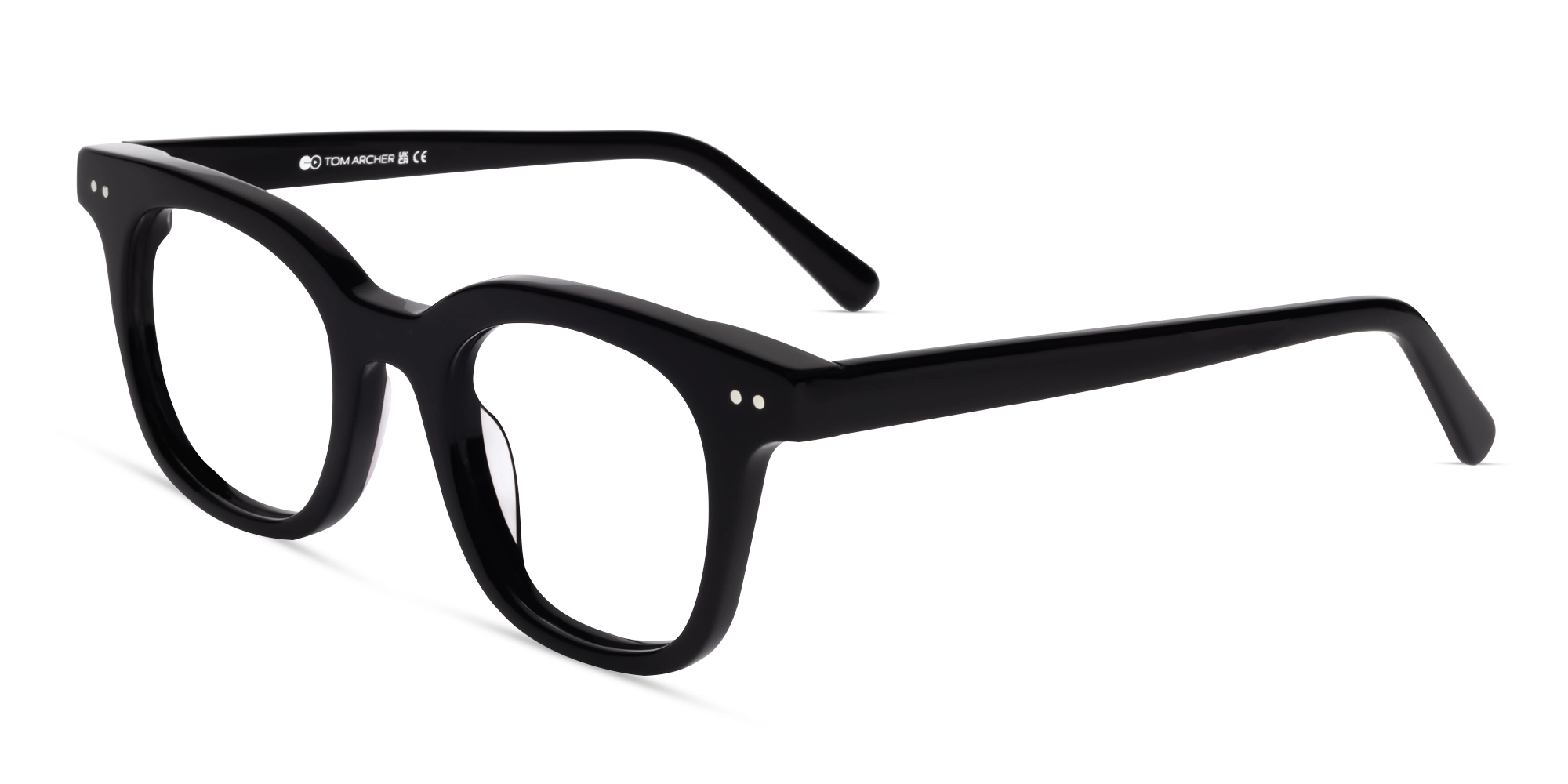 Black Square Acetate Full-Rim Glasses-2