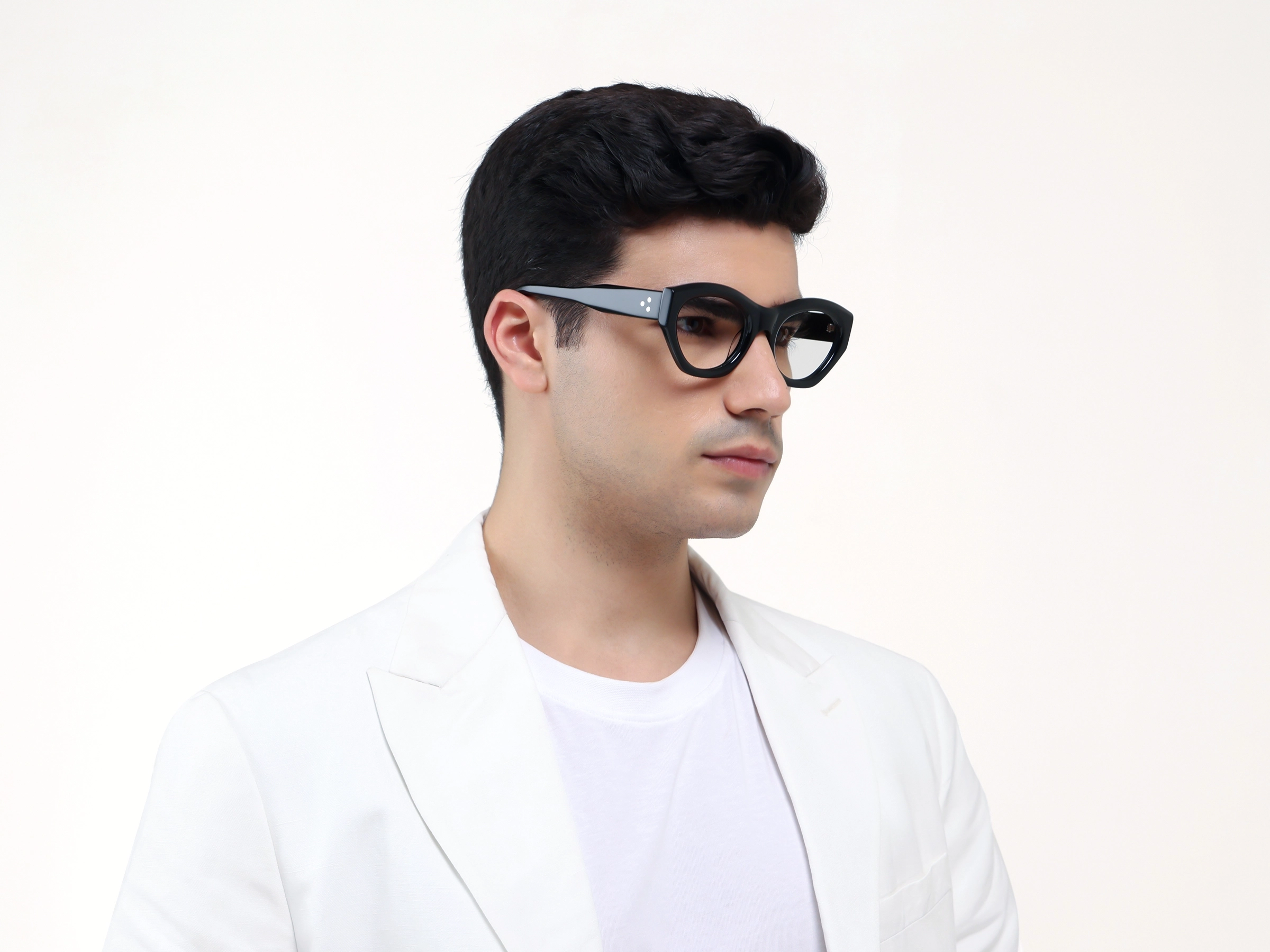 Black Thick Geometric Fullrim Glasses