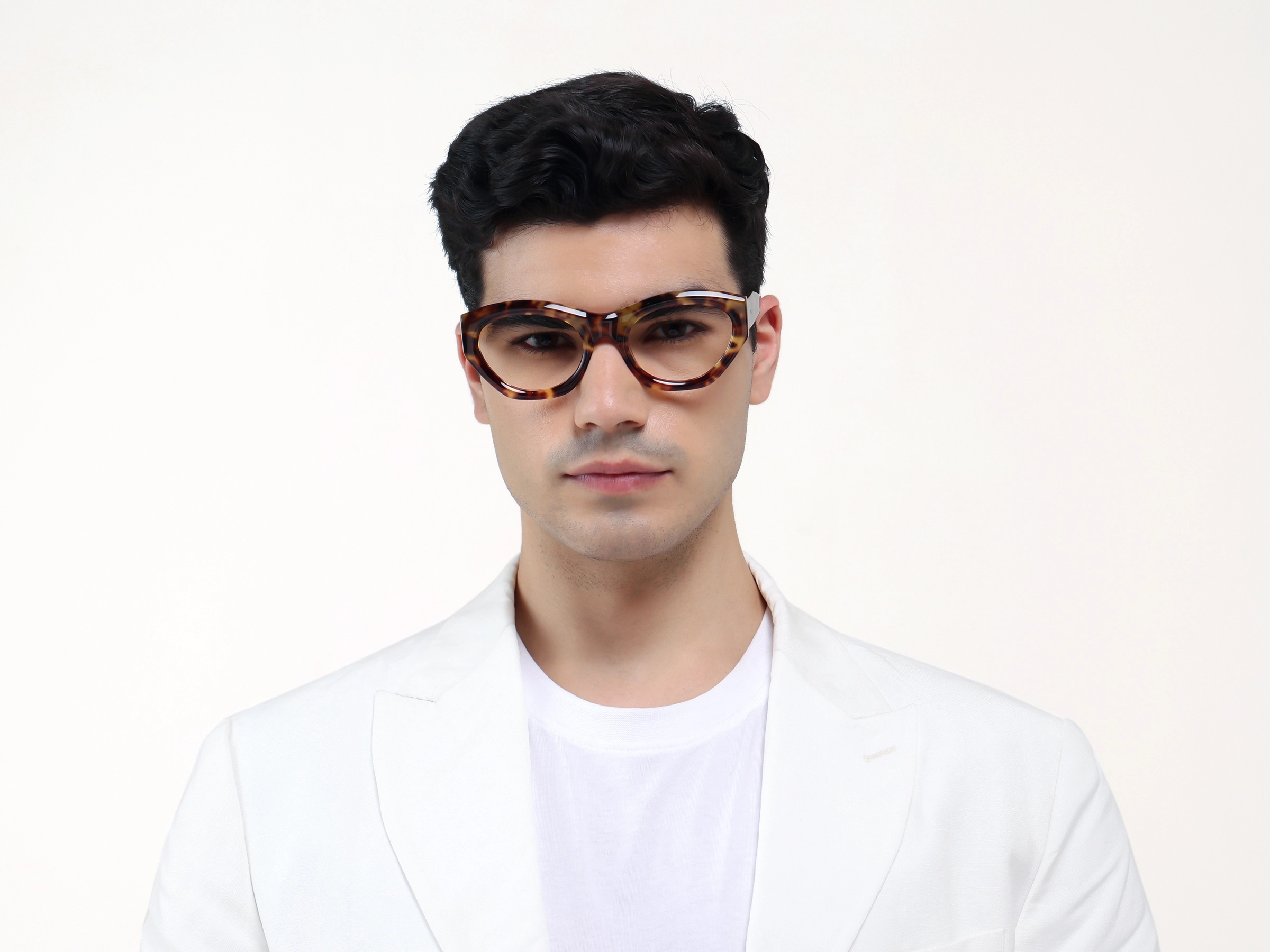 Marzipan Tortoise Thick Geometric Glasses
