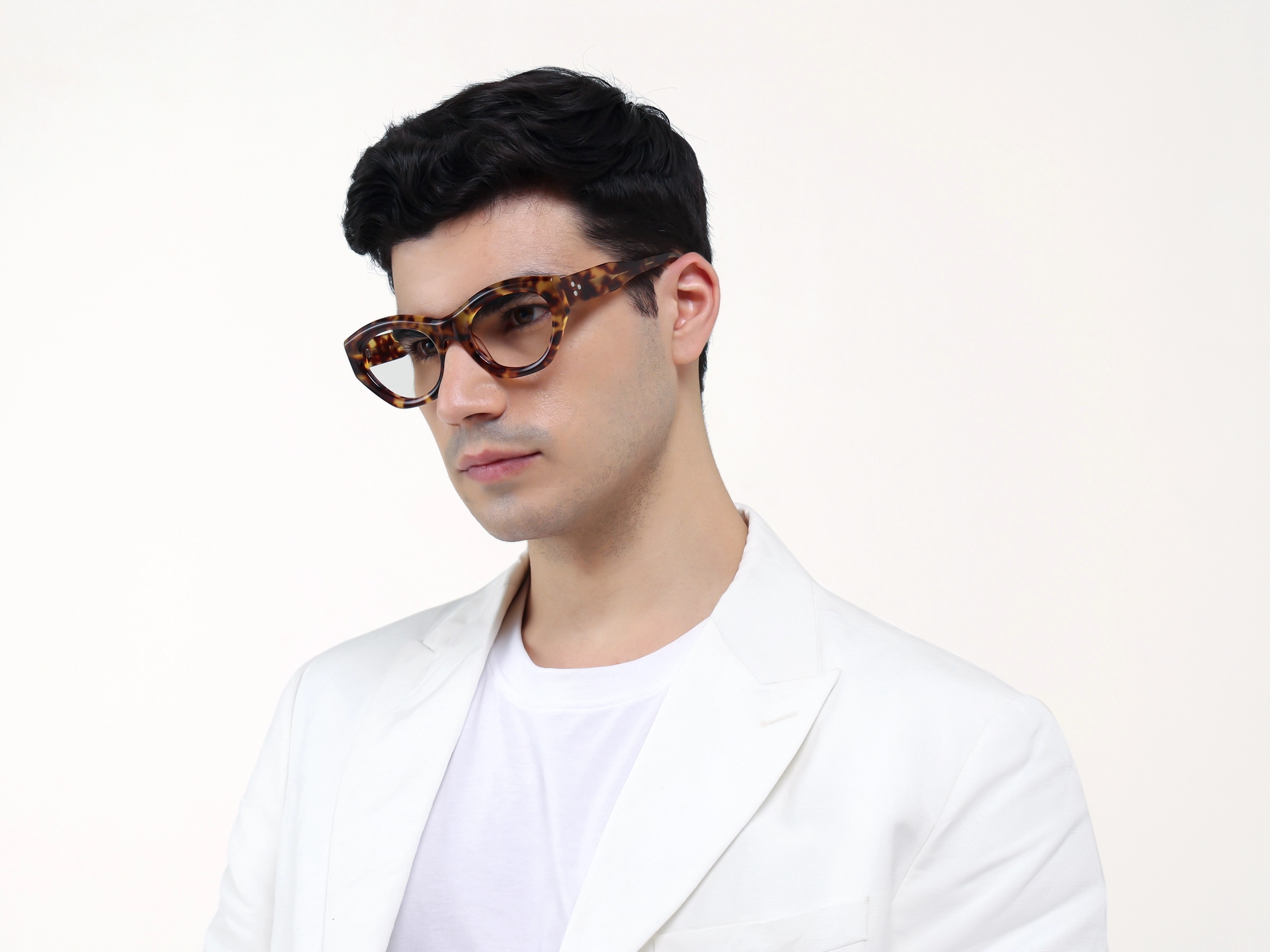 Marzipan Tortoise Thick Geometric Glasses