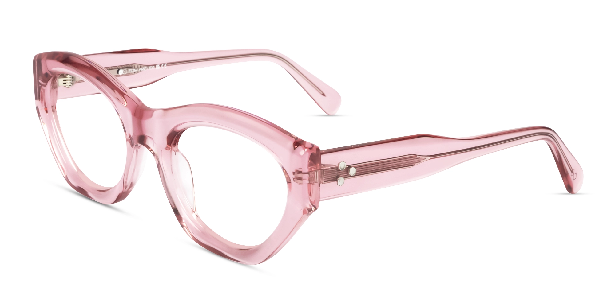 Thick Crystal Pink Geometric Glasses Thick Crystal Pink Geometric Glasses