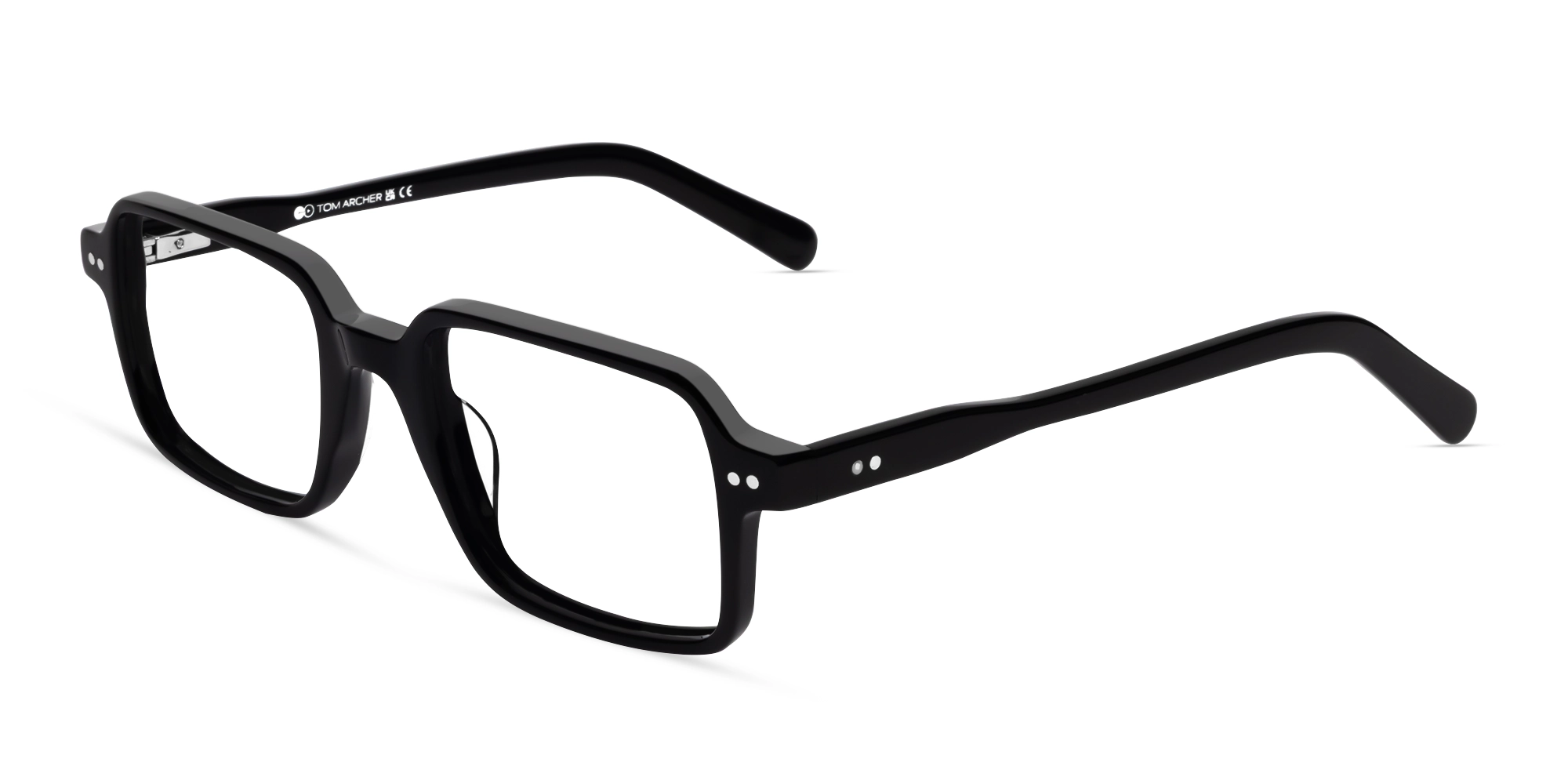 Rectangle Black Fullrim Acetate Glasses-2
