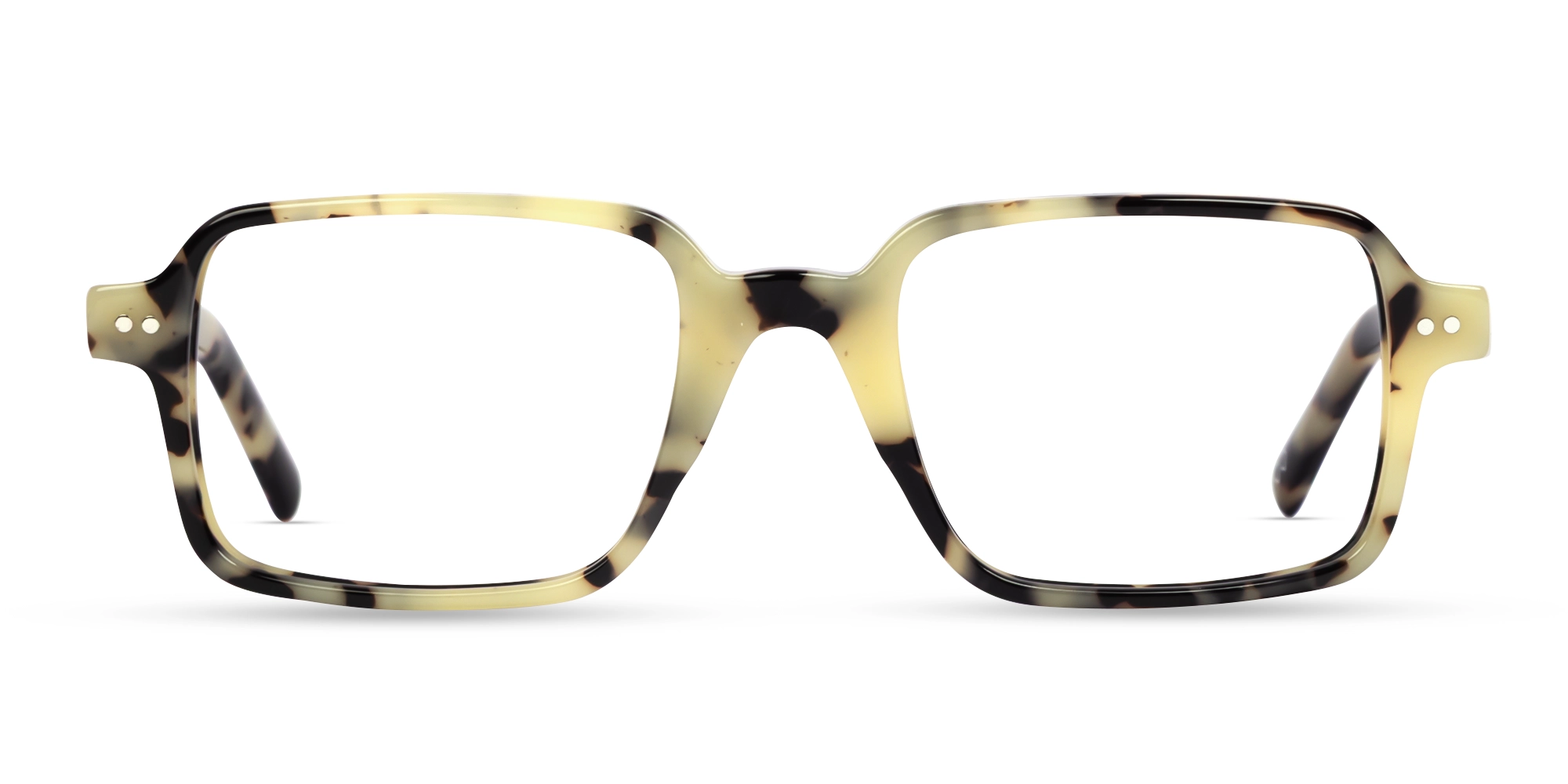 Beige Tortoise Rectangle Fullrim Glasses-1