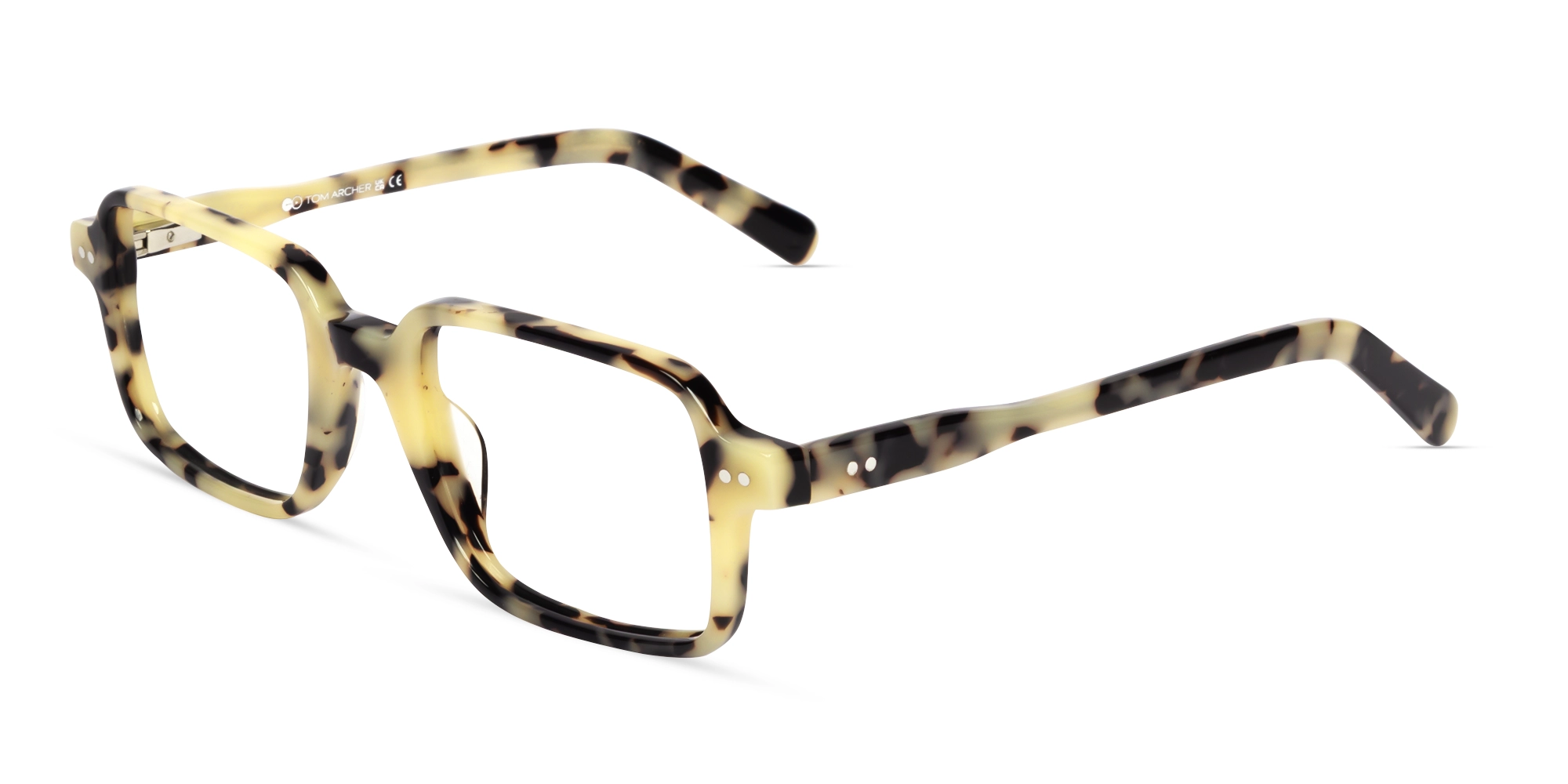 Beige Tortoise Rectangle Fullrim Glasses-2