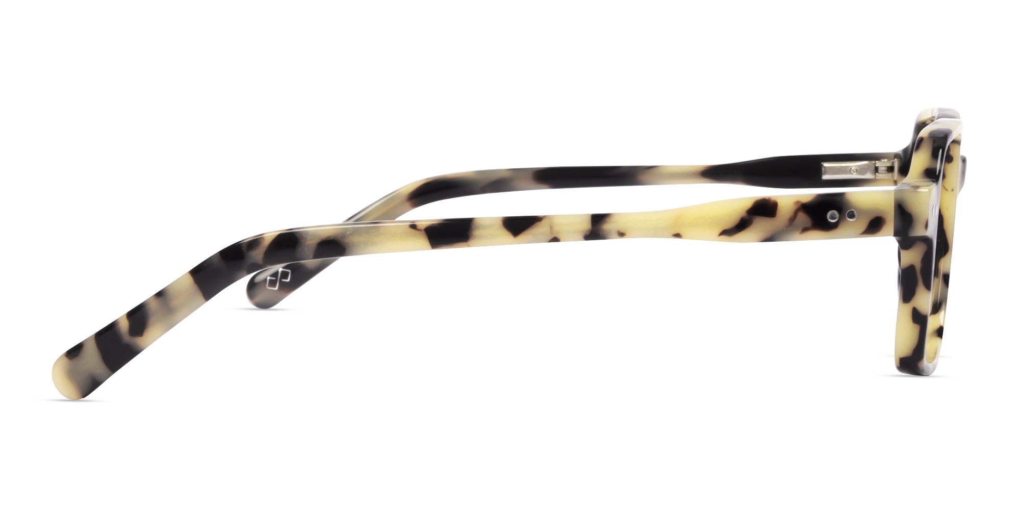 Beige Tortoise Rectangle Fullrim Glasses-3