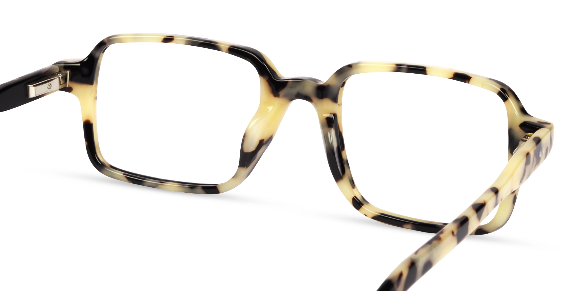 Beige Tortoise Rectangle Fullrim Glasses-4