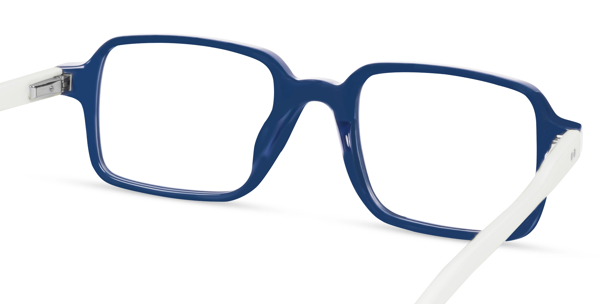 Blue Rectangle Fullrim Acetate Glasses-4