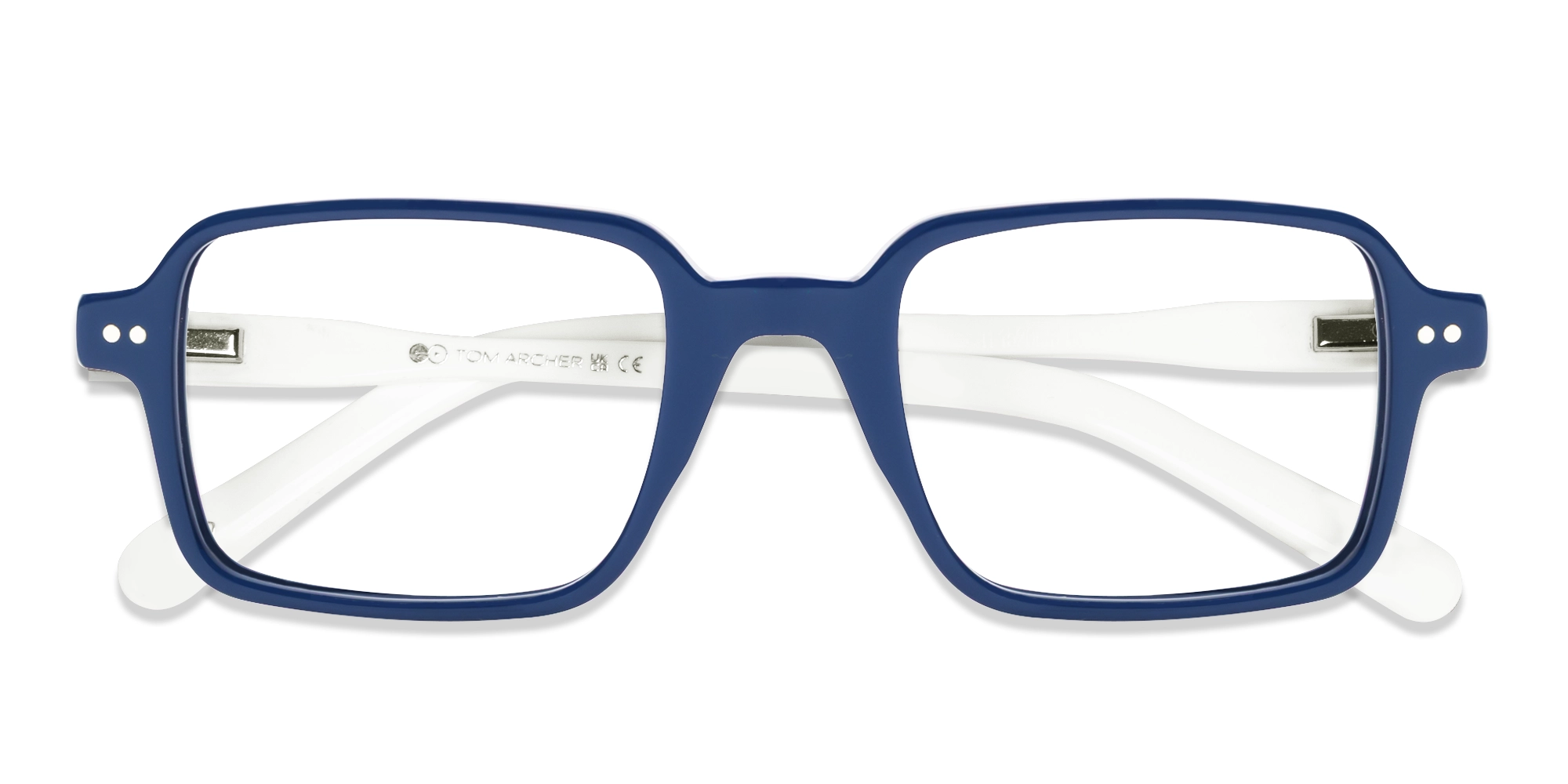 Blue Rectangle Fullrim Acetate Glasses-5