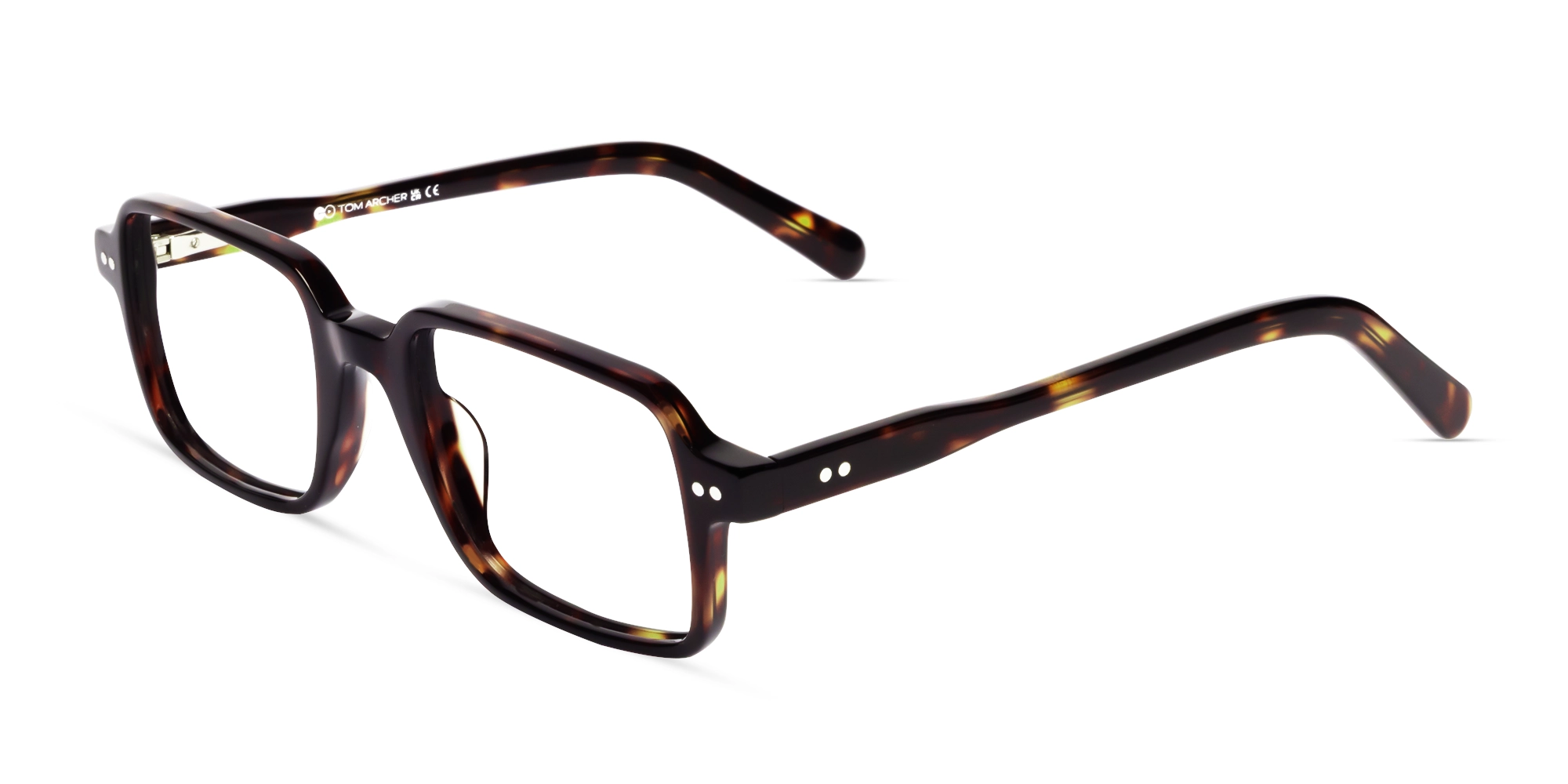 Dark Tortoise Rectangle Fullrim Acetate Glasses-2