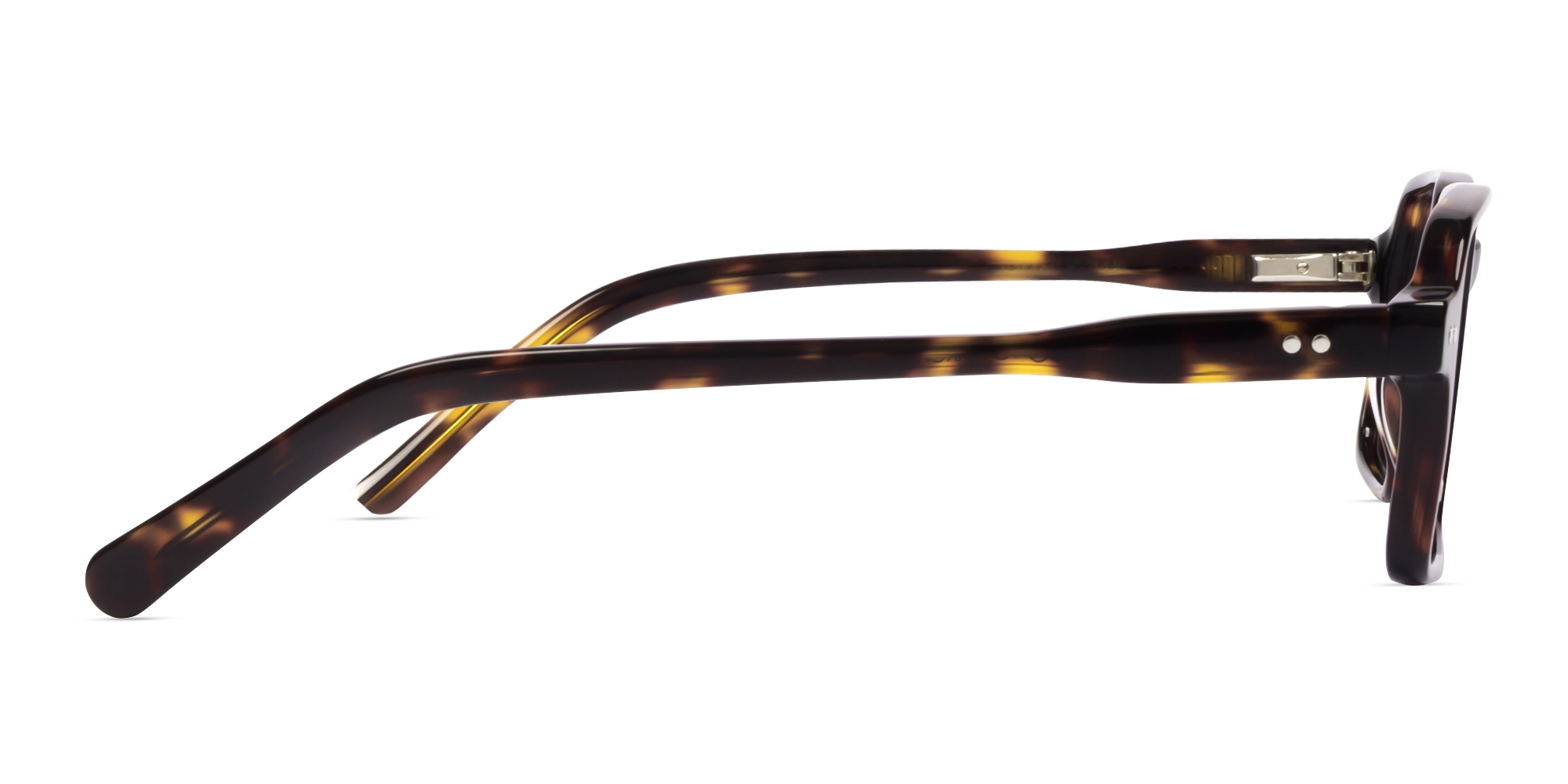 Dark Tortoise Rectangle Fullrim Acetate Glasses-3