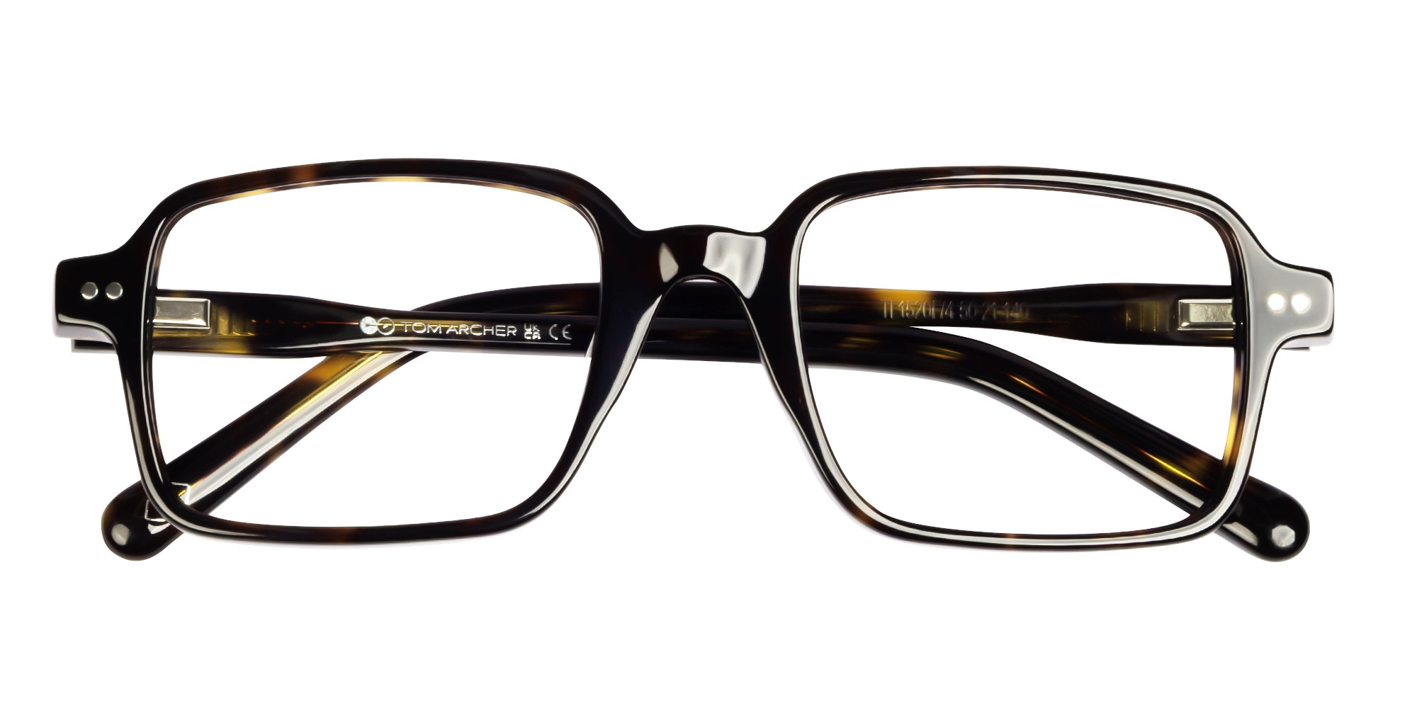 Dark Tortoise Rectangle Fullrim Acetate Glasses-5