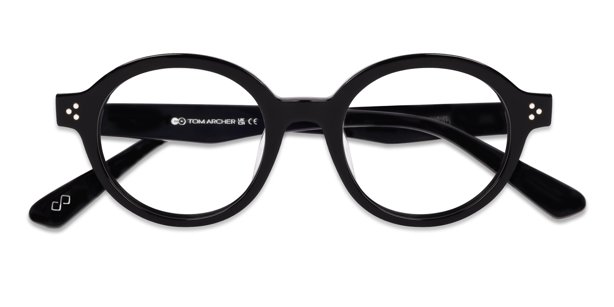 Black Round Full-Rim Acetate Glasses-5