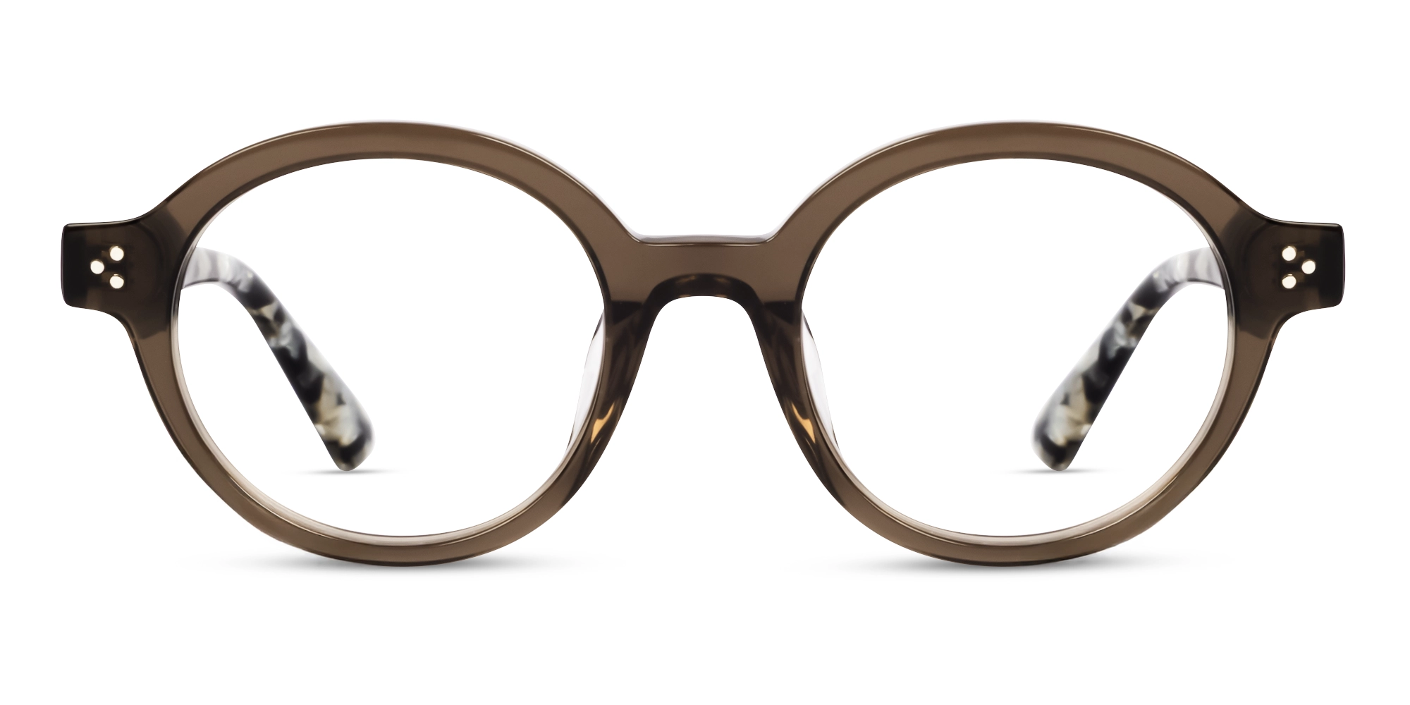 Crystal Sand Round Fullrim Acetate Glasses-1