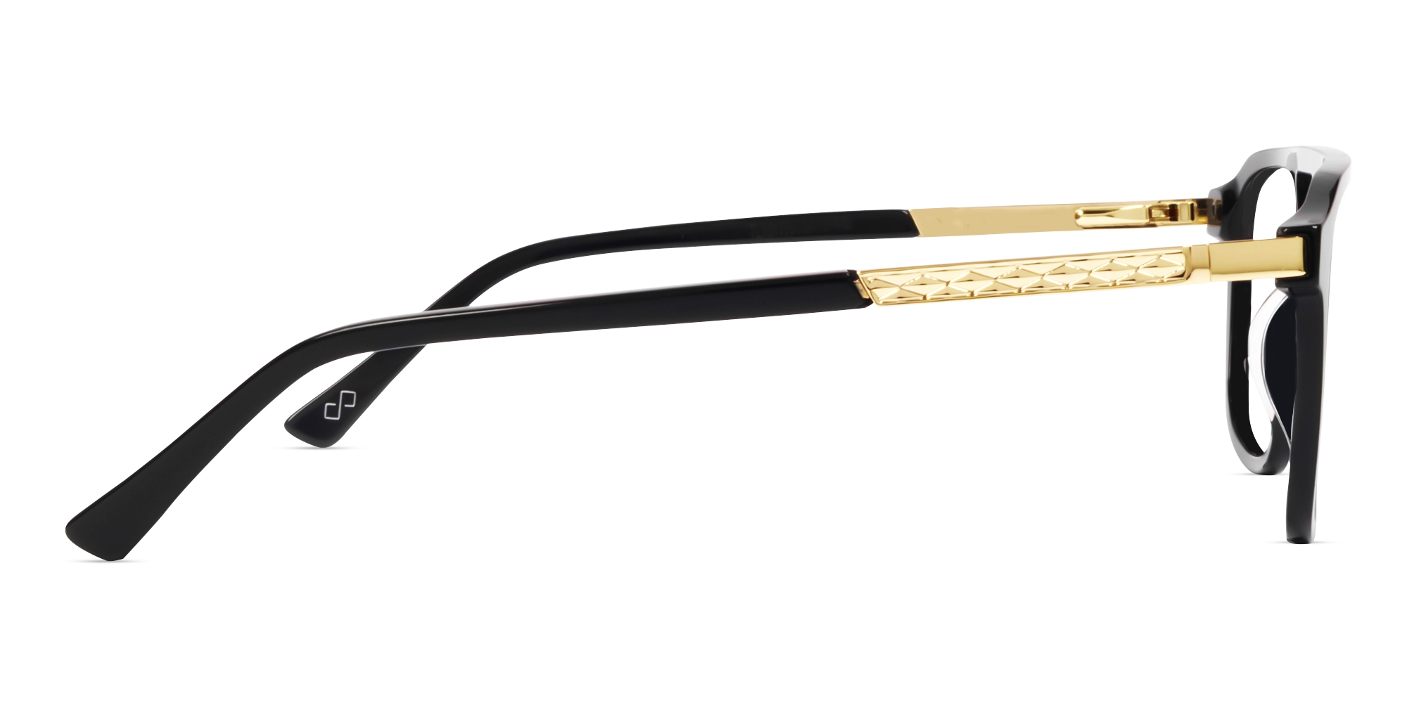 Black Double Bridge Pilot Fullrim Glasses-3