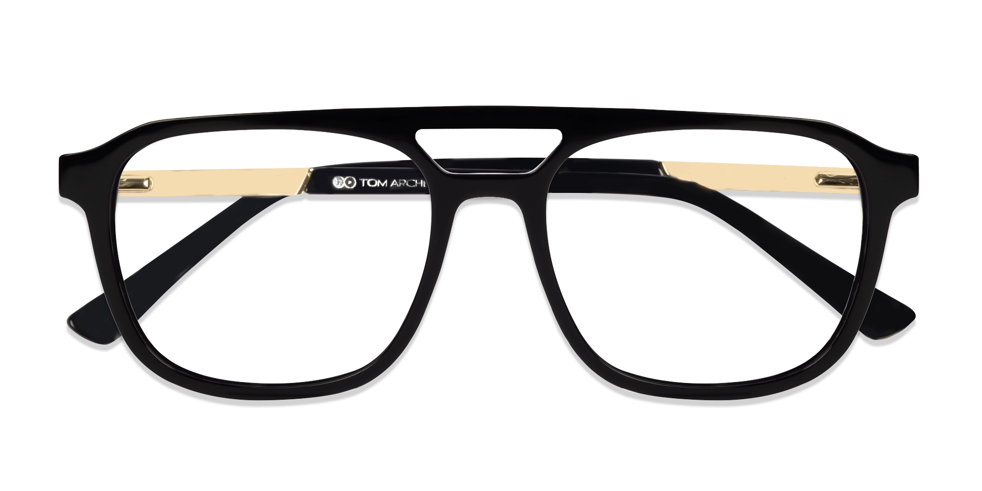 Black Double Bridge Pilot Fullrim Glasses-5