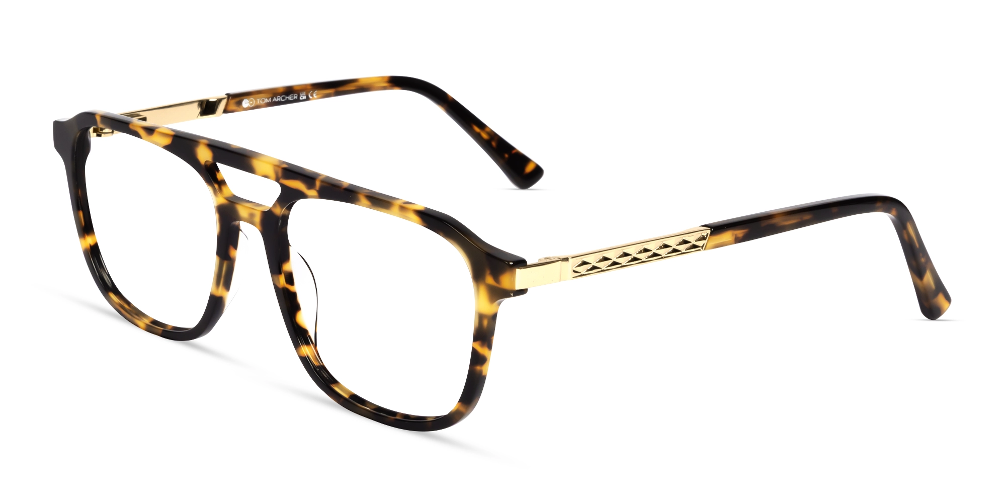 Tortoise Double Bridge Pilot Fullrim Glasses-2