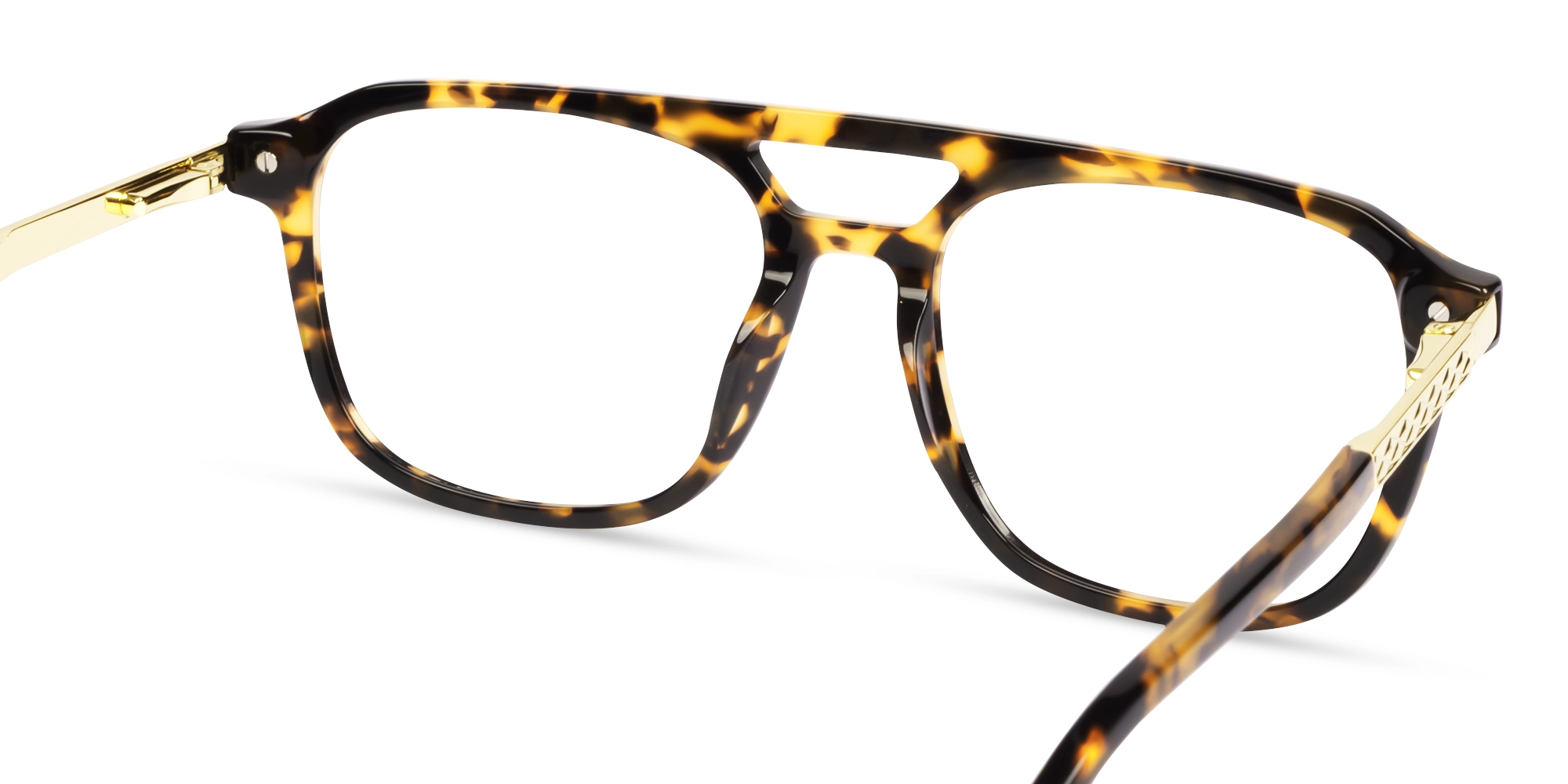 Tortoise Double Bridge Pilot Fullrim Glasses-4