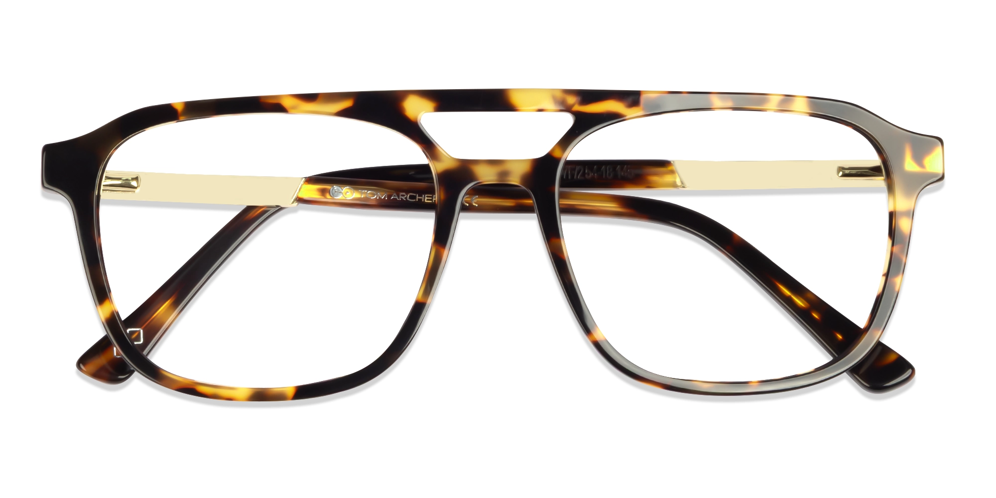 Tortoise Double Bridge Pilot Fullrim Glasses-5