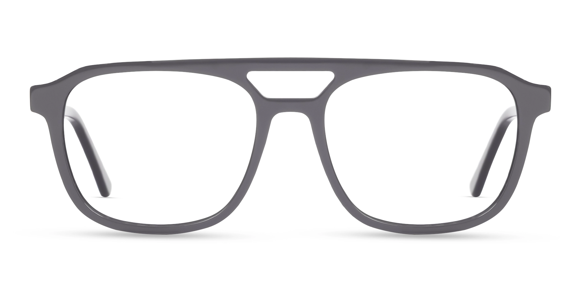 Slate Grey Double Bridge Square Pilot Glasses-1