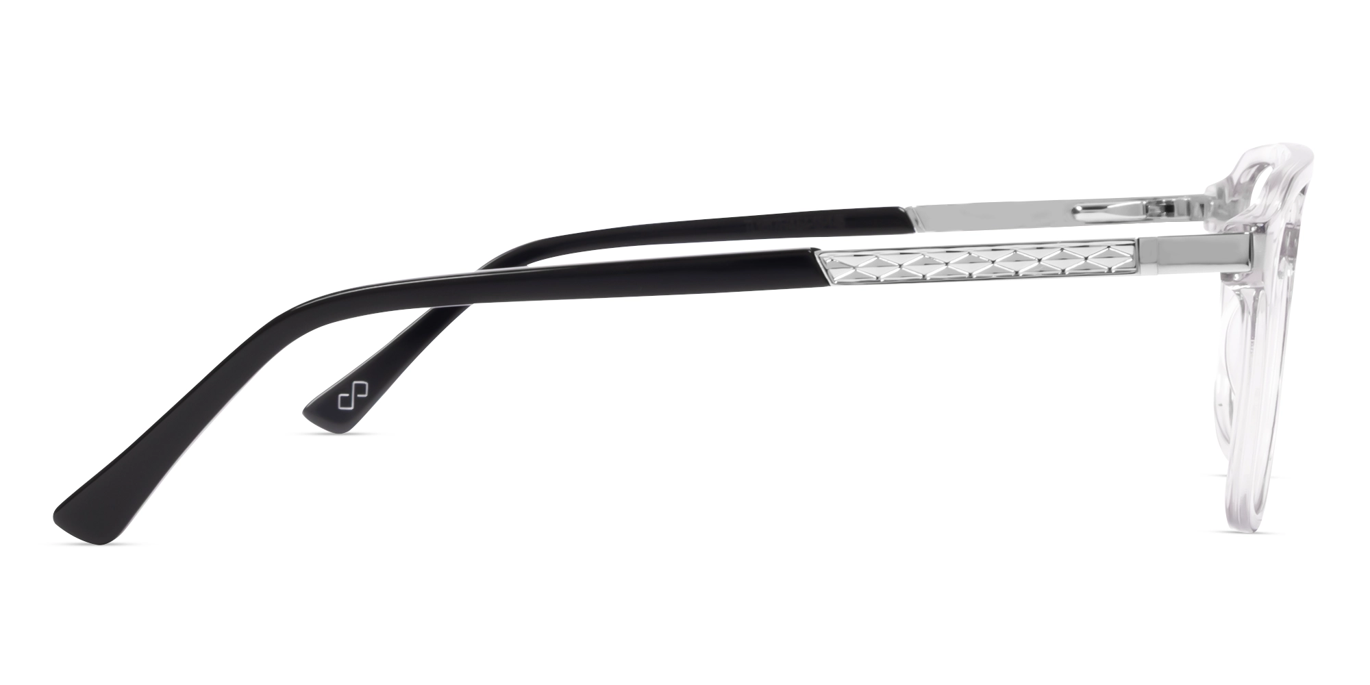 Crystal Clear Double Bridge Pilot Fullrim Glasses-3