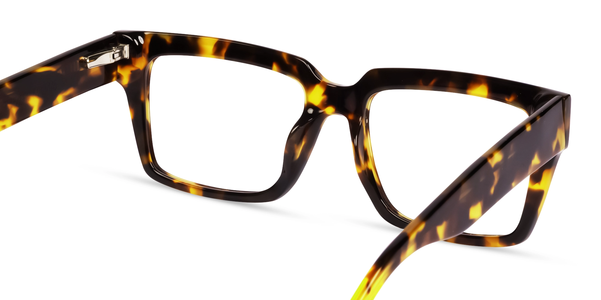 Havana Tortoise Spring Hinge Rectangular Glasses-4