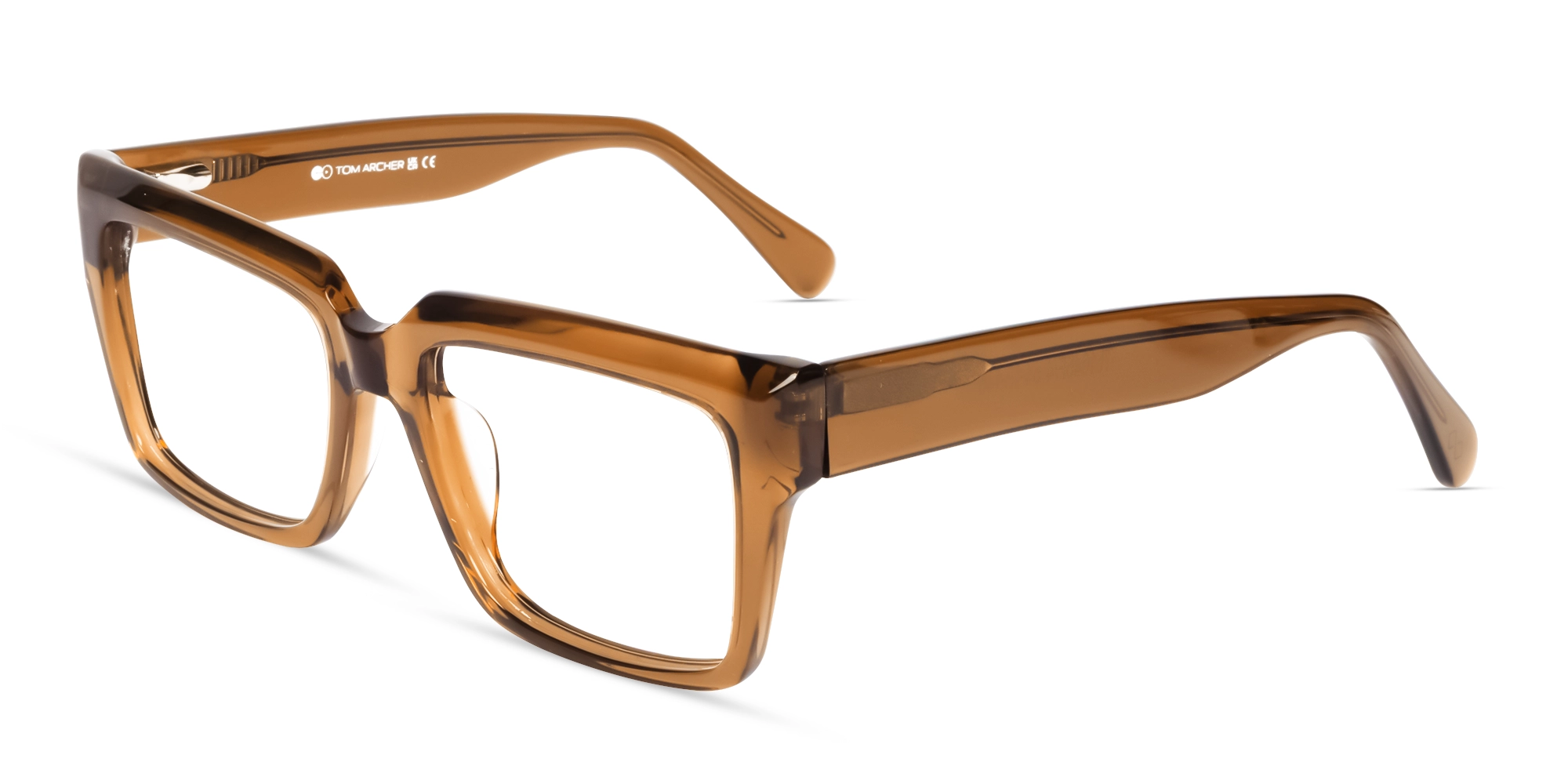 Acetate Crystal Brown Large Rectangular Glasses-2 Acetate Crystal Brown Large Rectangular Glasses-2