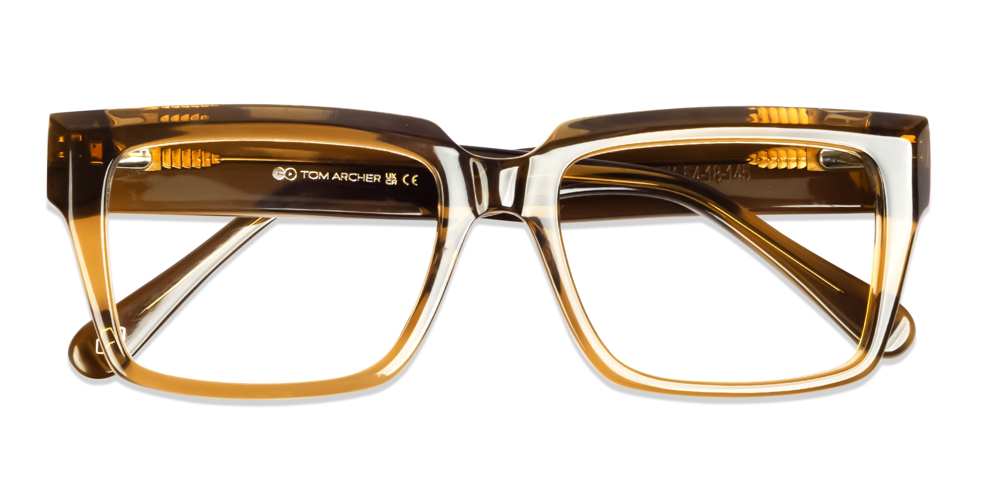 Acetate Crystal Brown Large Rectangular Glasses-5