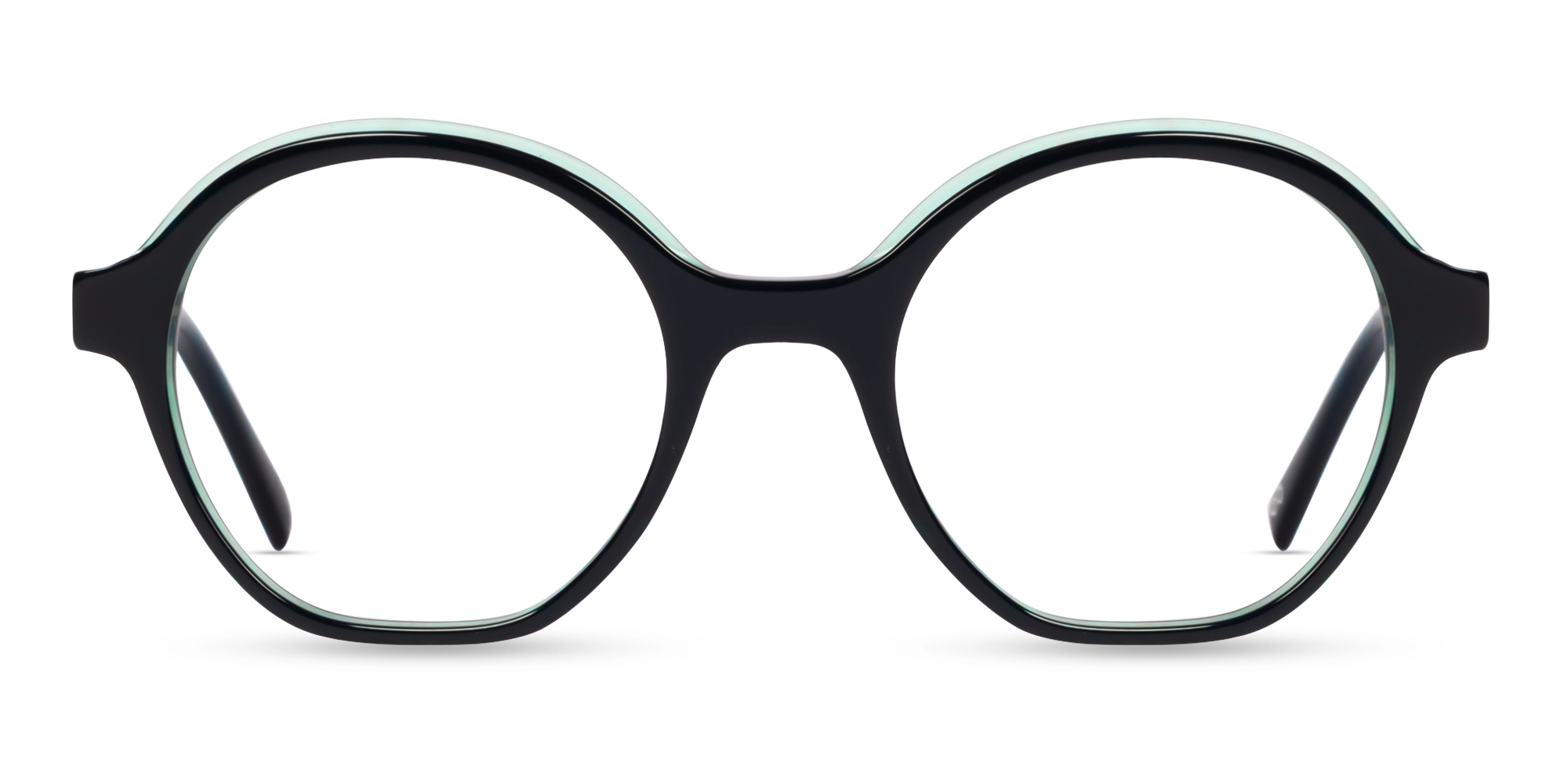 Forest Green Acetate Full-Rim Geometric Glasses-1