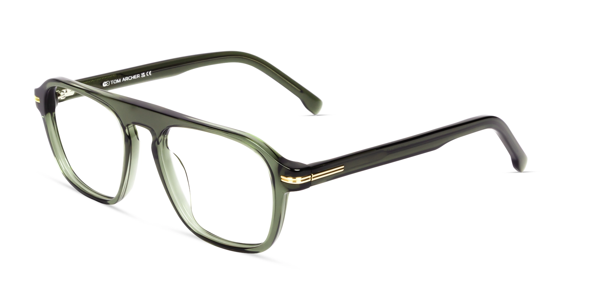 Crystal Moss Green Flat-top Pilot Glasses-2 Crystal Moss Green Flat-top Pilot Glasses-2