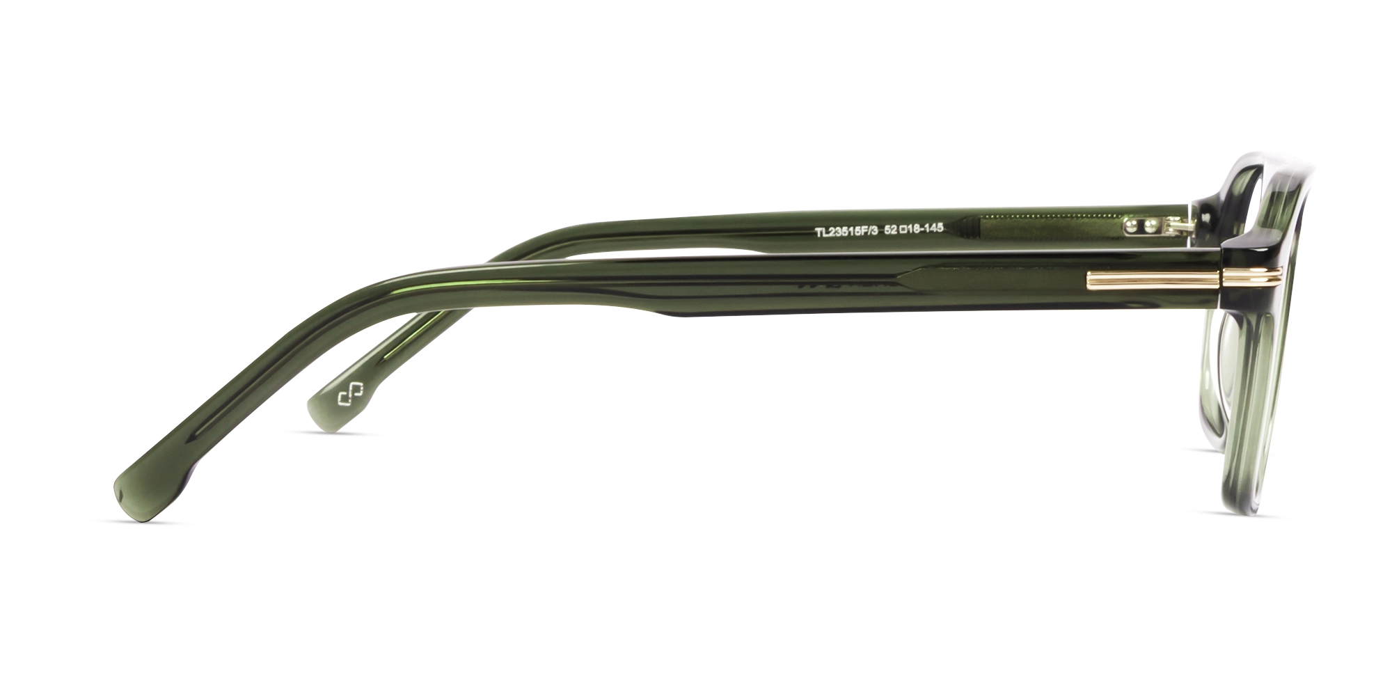 Crystal Moss Green Flat-top Pilot Glasses-3