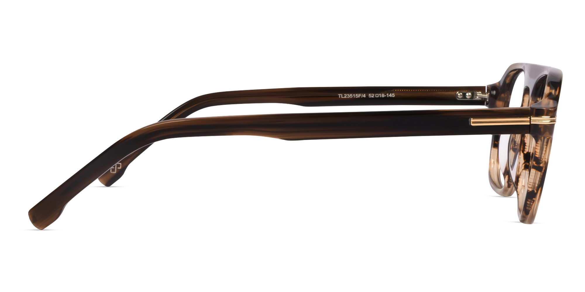 Textured Brown Pilot Full-Rim Acetate Glasses-3