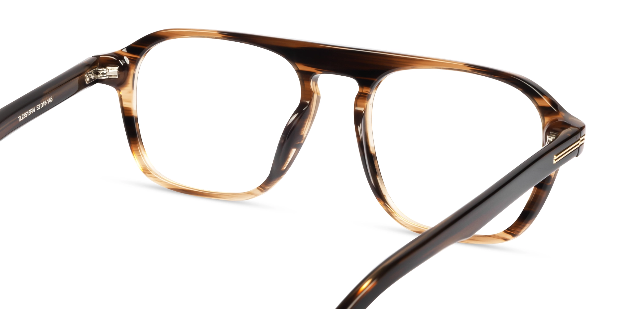 Textured Brown Pilot Full-Rim Acetate Glasses-4
