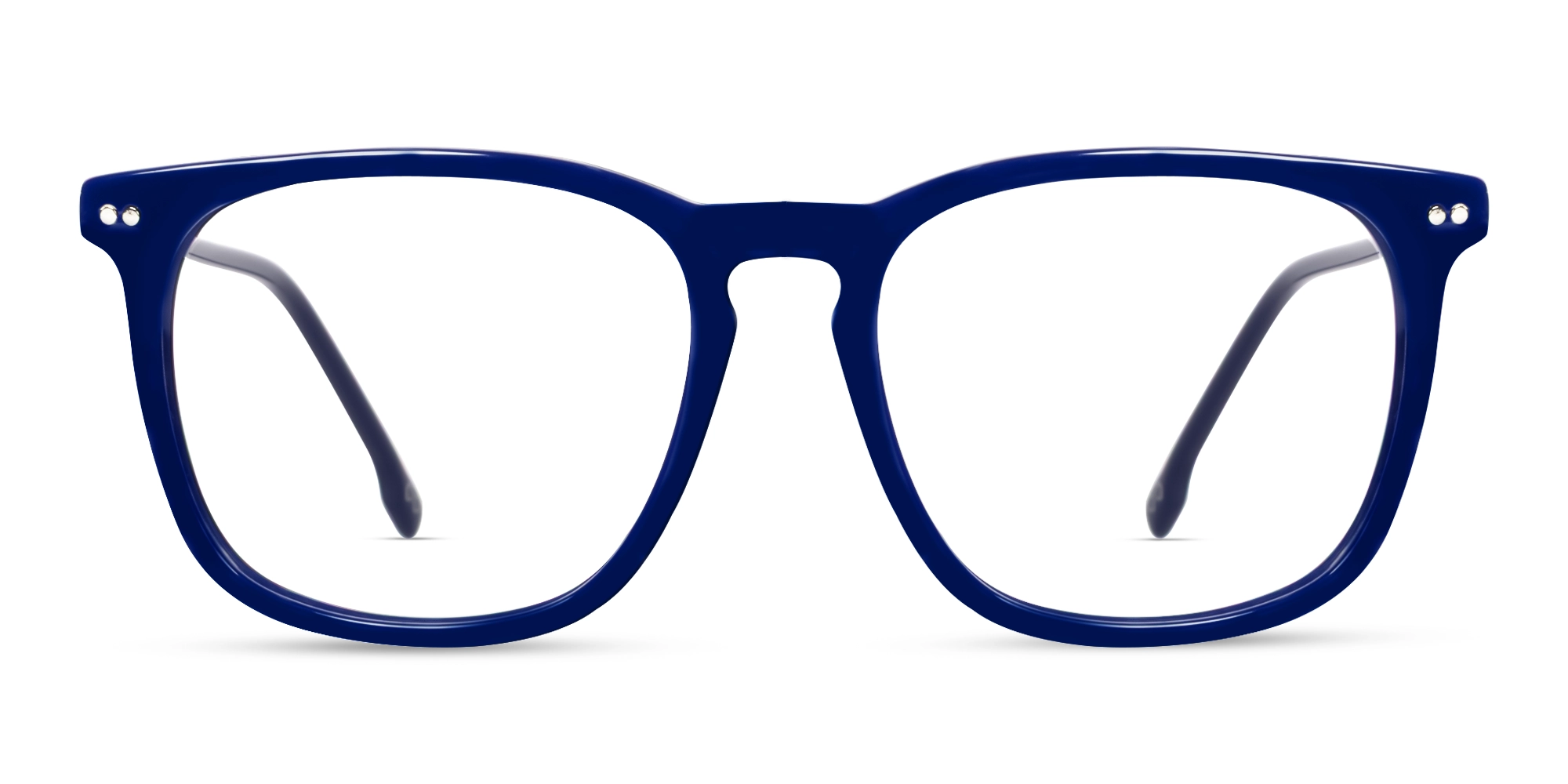Navy Blue Square Keyhole bridge Full-Rim Glasses-1