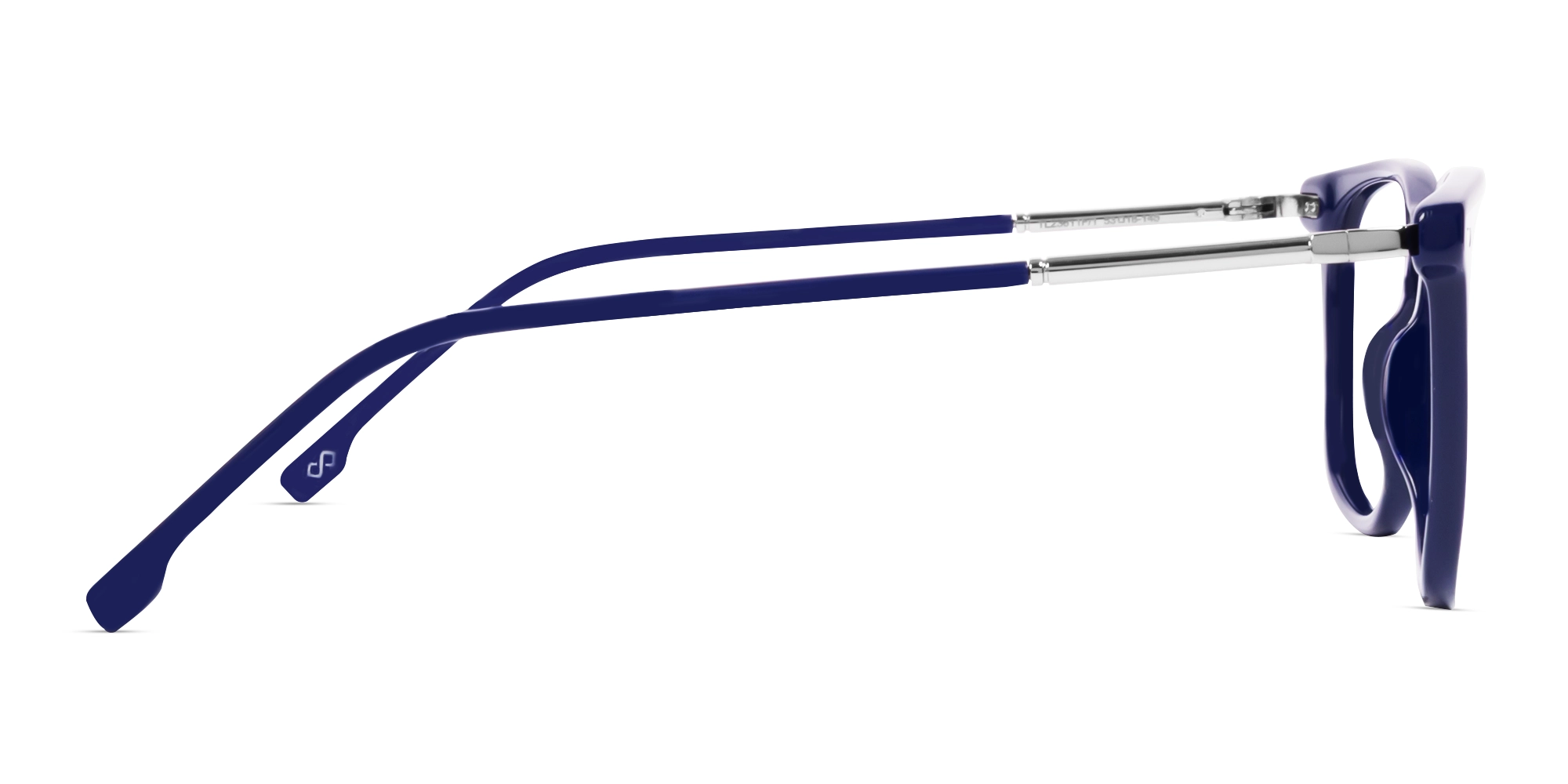 Navy Blue Square Keyhole bridge Full-Rim Glasses-3