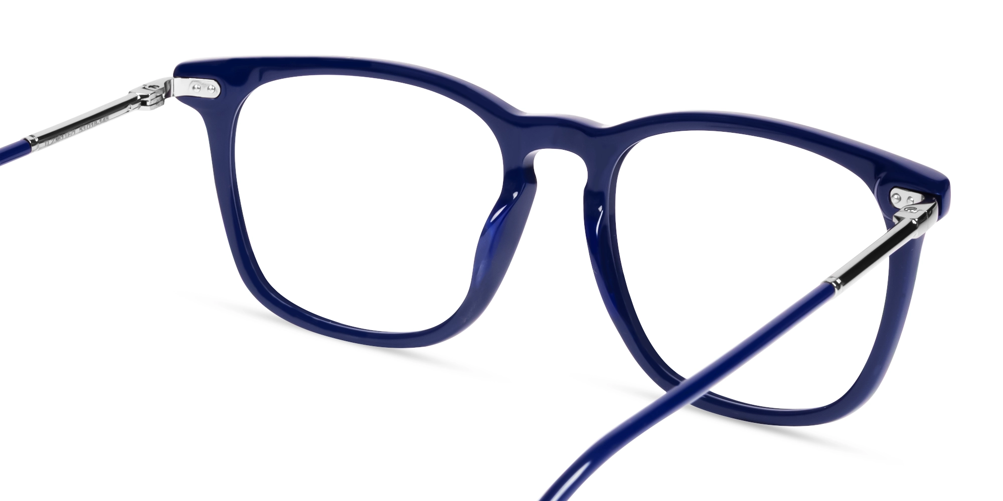 Navy Blue Square Keyhole bridge Full-Rim Glasses-4