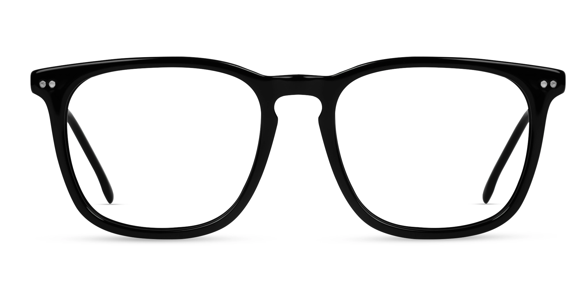 Black Spring Hinges Square Full-Rim Glasses-1