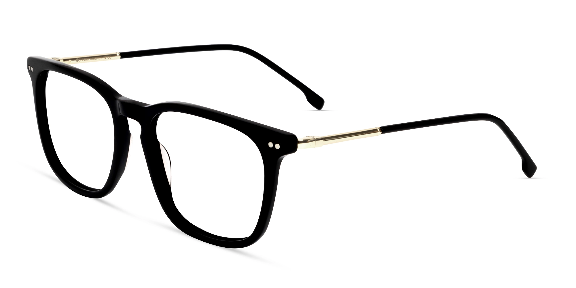 Black Spring Hinges Square Full-Rim Glasses-2