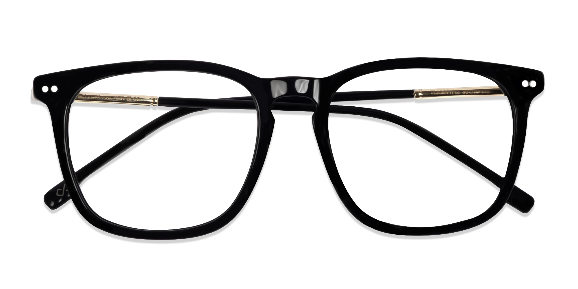 Black Spring Hinges Square Full-Rim Glasses-5