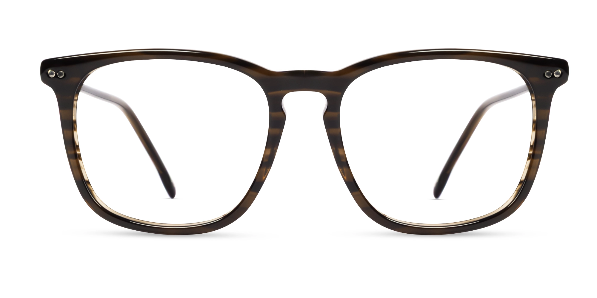 Textured Brown Square Full-Rim Glassse-1